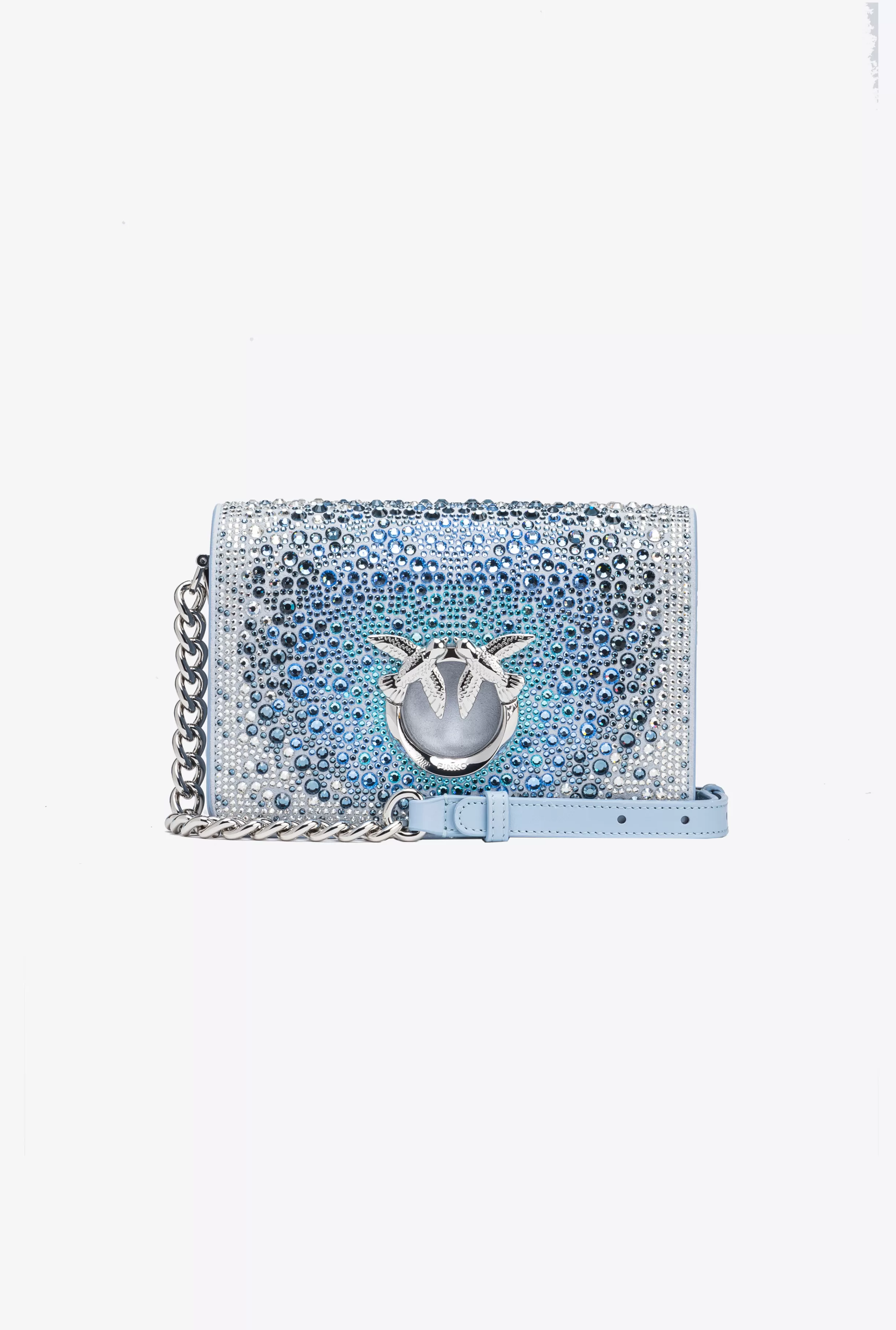 PINKO Galleria full-rhinestone Mini Love Bag Click