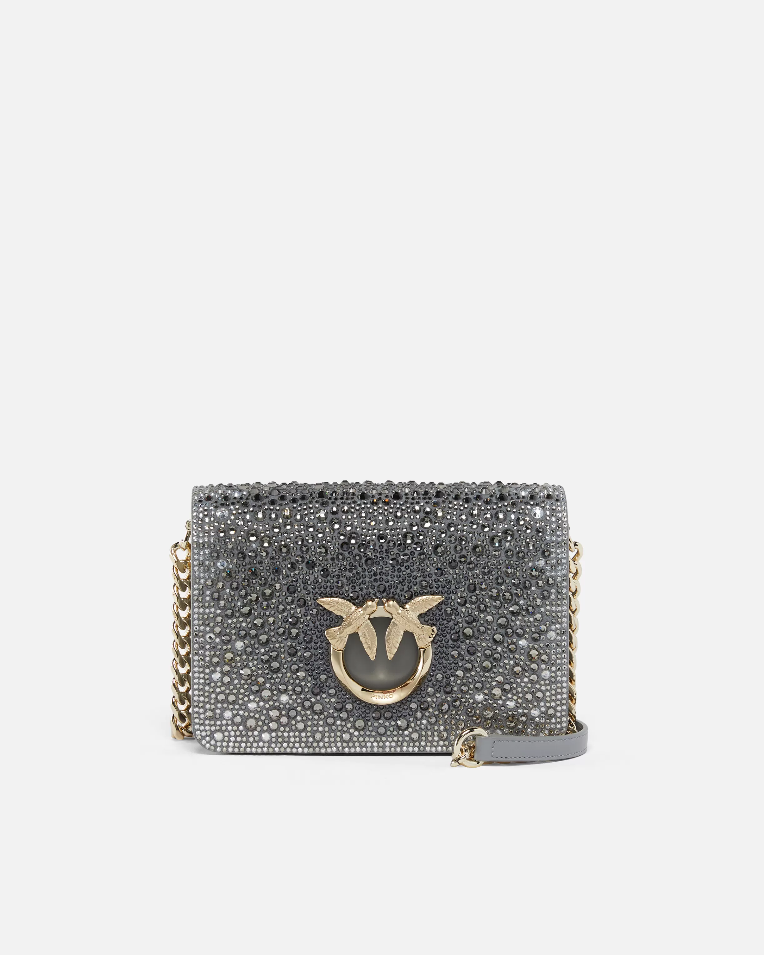 PINKO Galleria full-rhinestone Mini Love Bag Click