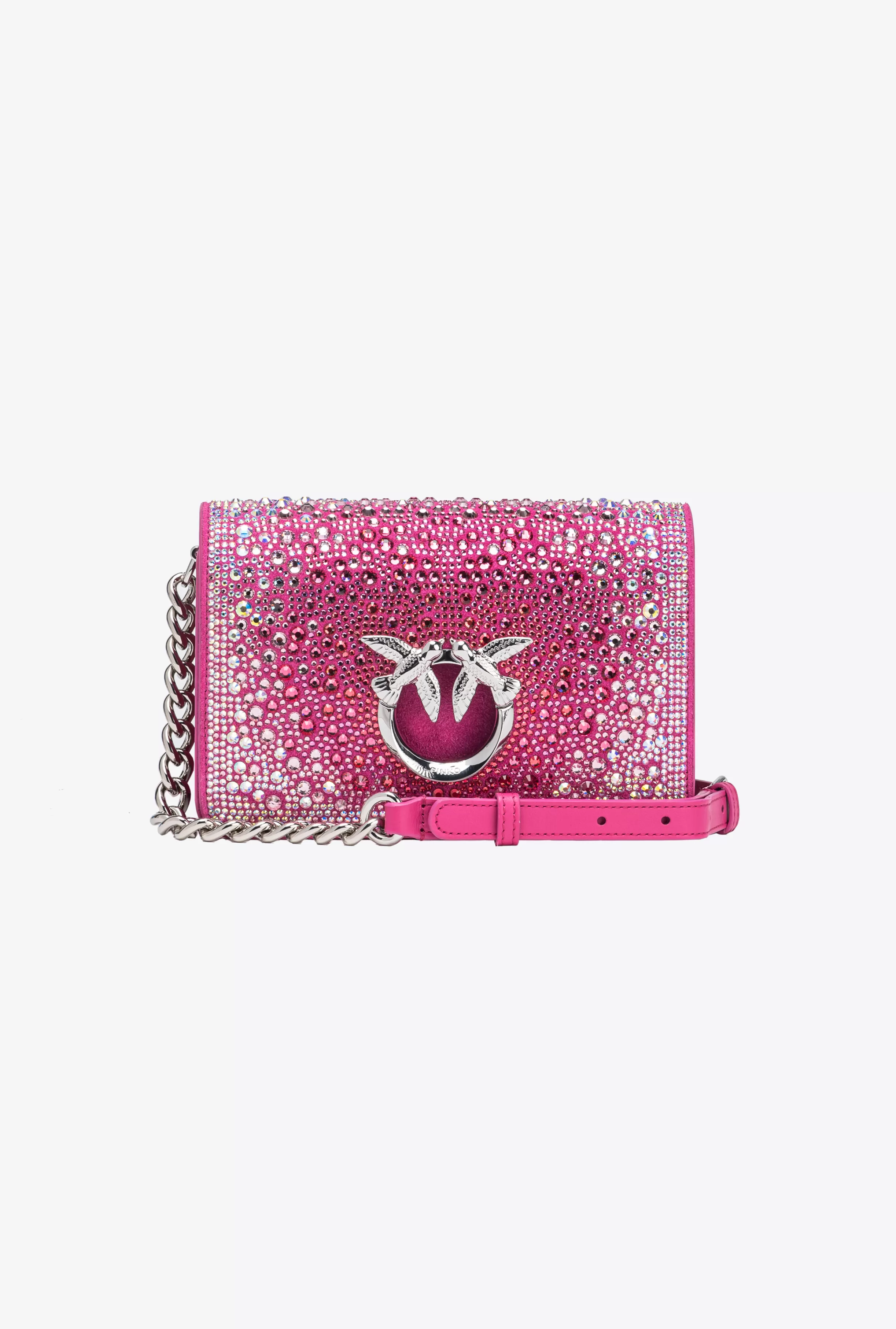 PINKO Galleria full-rhinestone Mini Love Bag Click