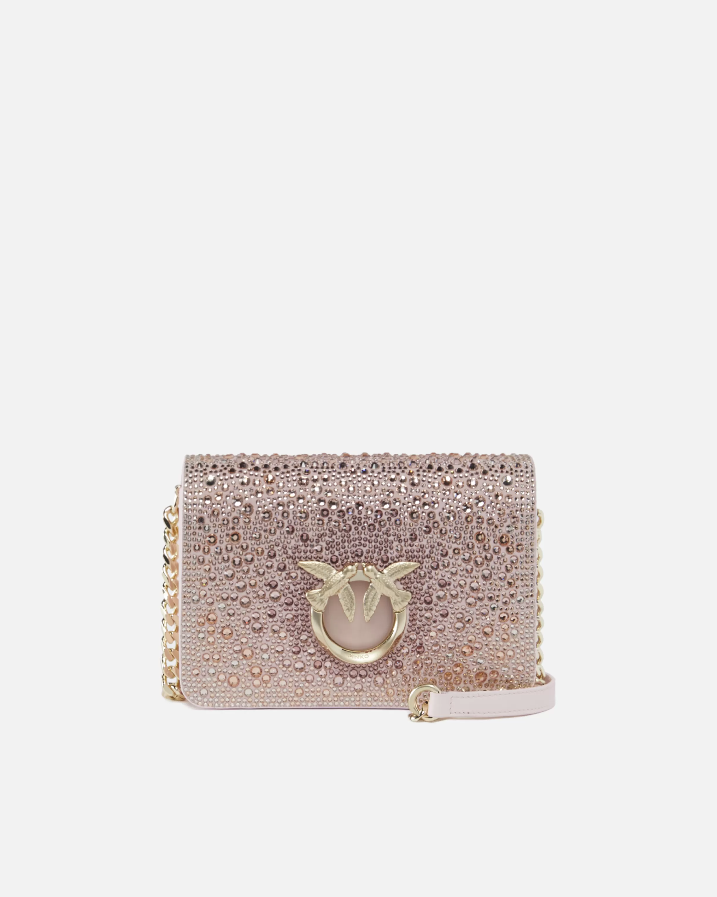 PINKO Galleria full-rhinestone Mini Love Bag Click