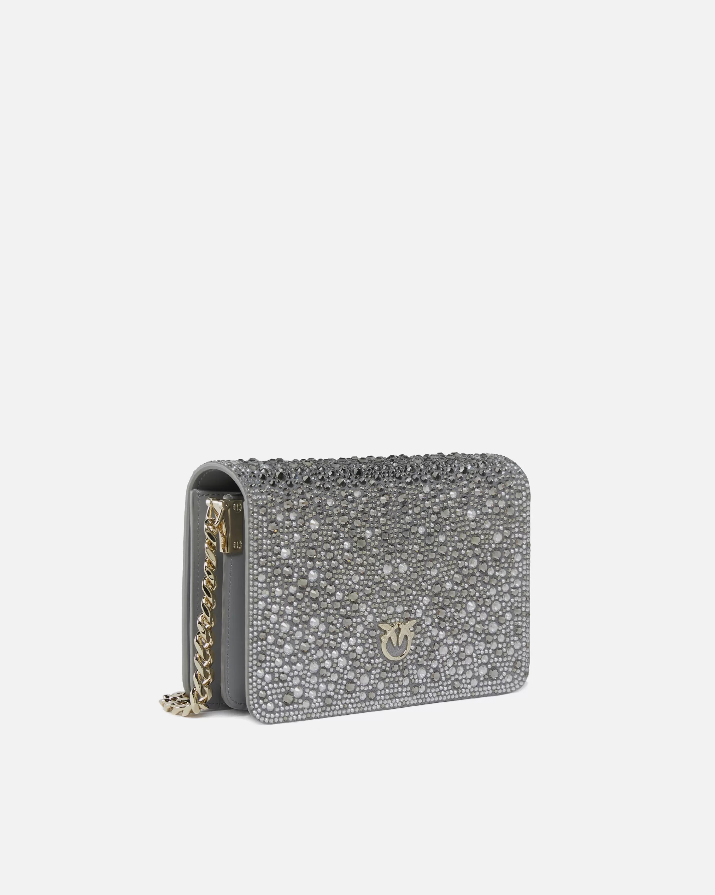 PINKO Galleria full-rhinestone Mini Love Bag Click