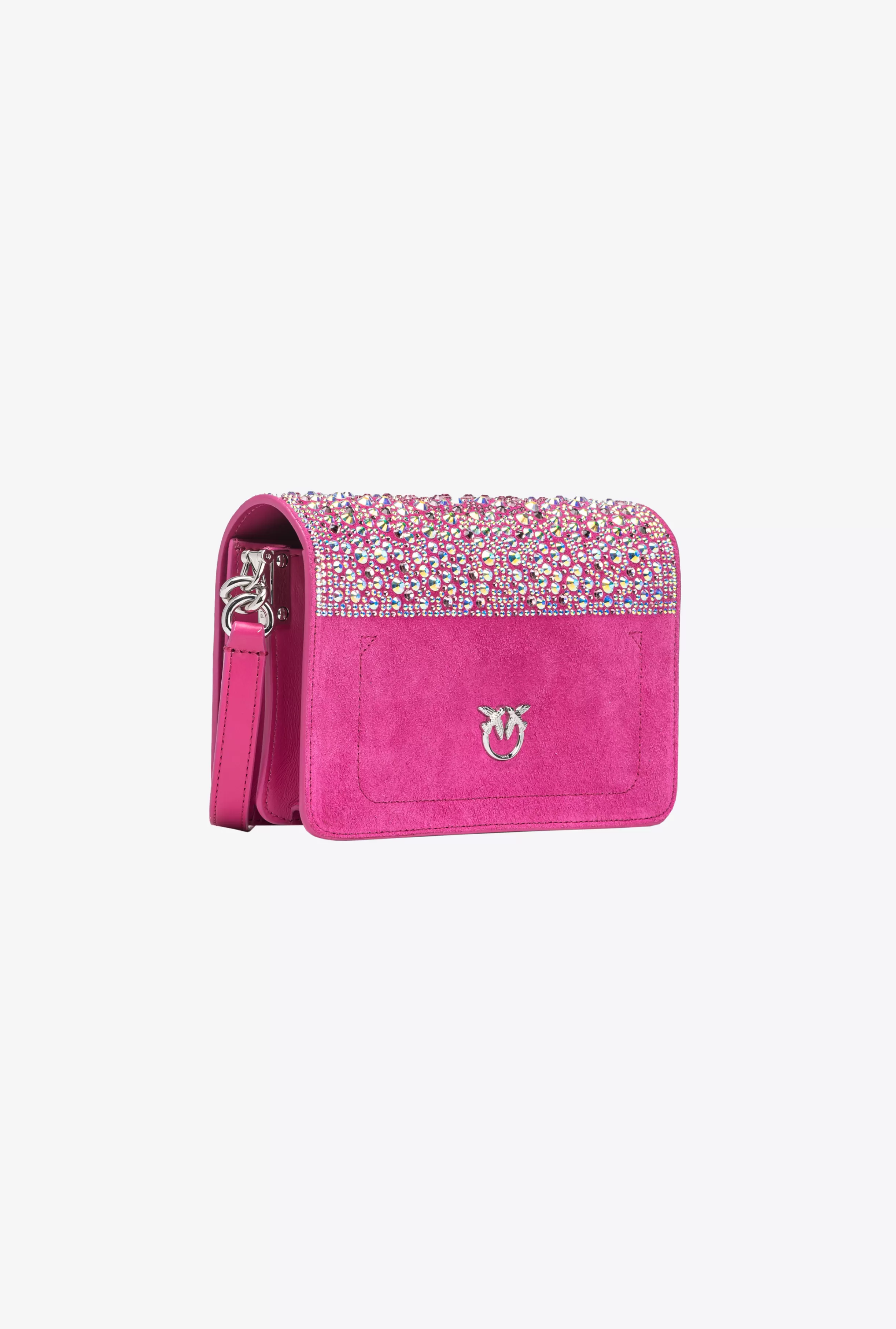 PINKO Galleria full-rhinestone Mini Love Bag Click