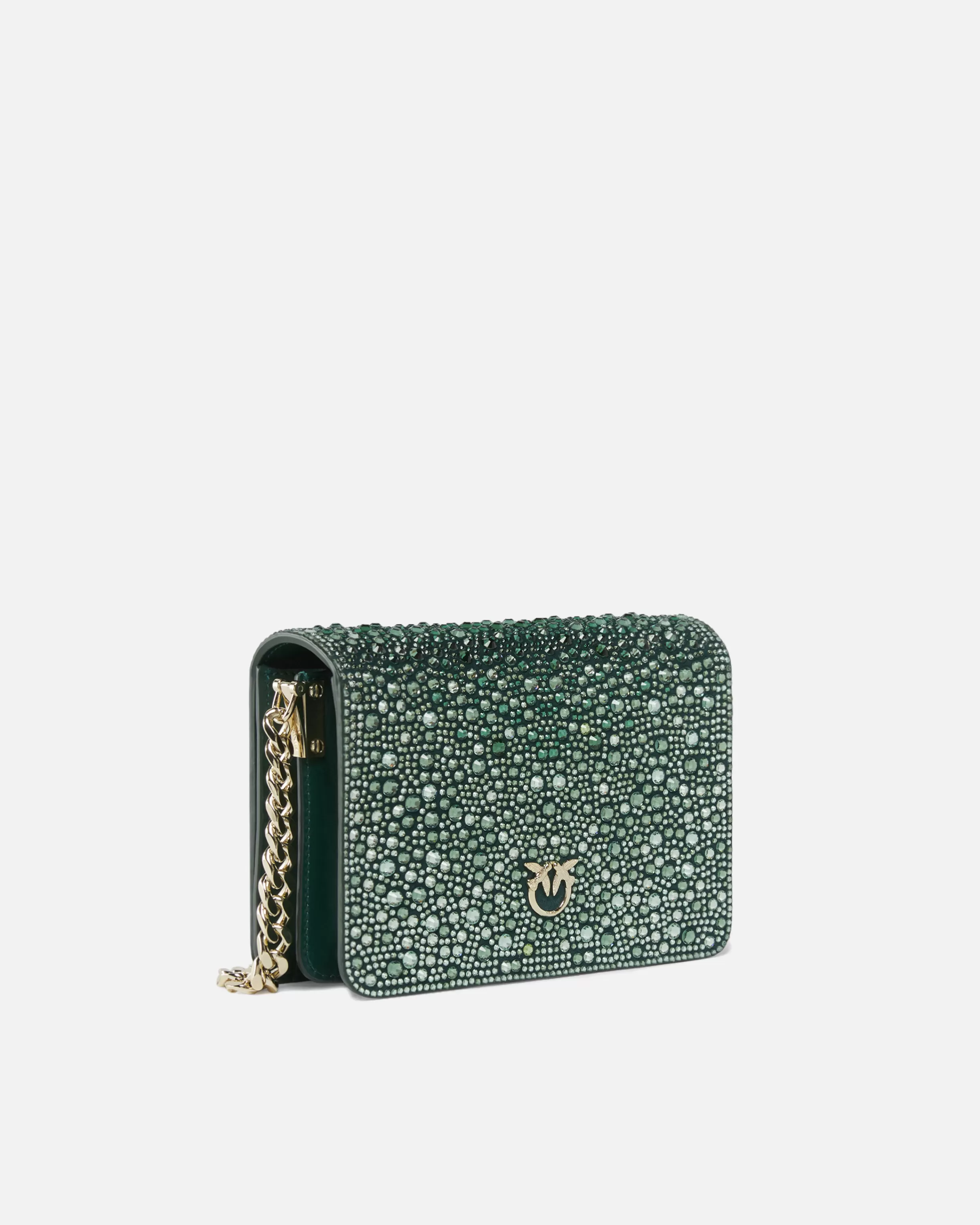 PINKO Galleria full-rhinestone Mini Love Bag Click