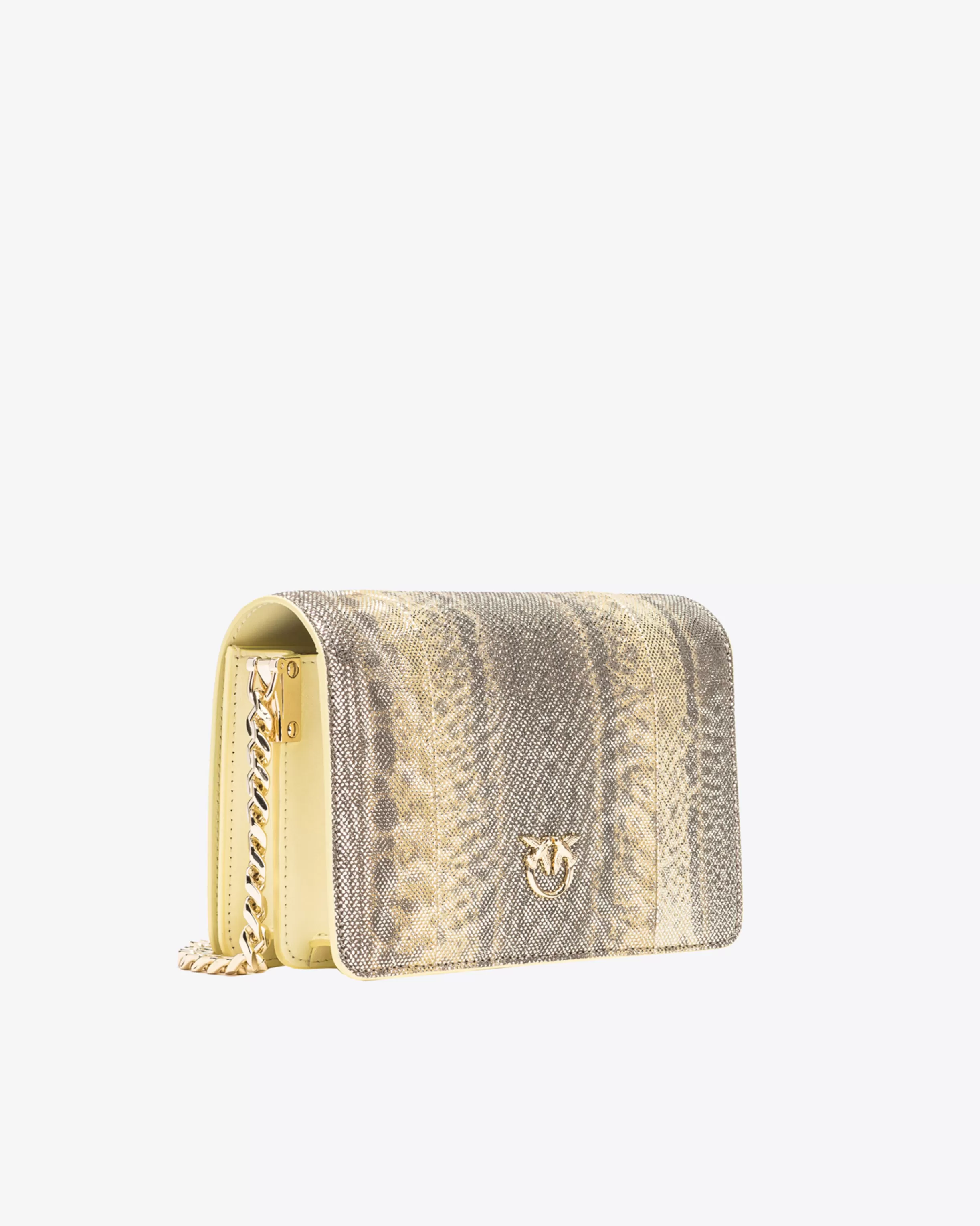 PINKO Galleria Mini Click crossbody bag in glittery reptile leather