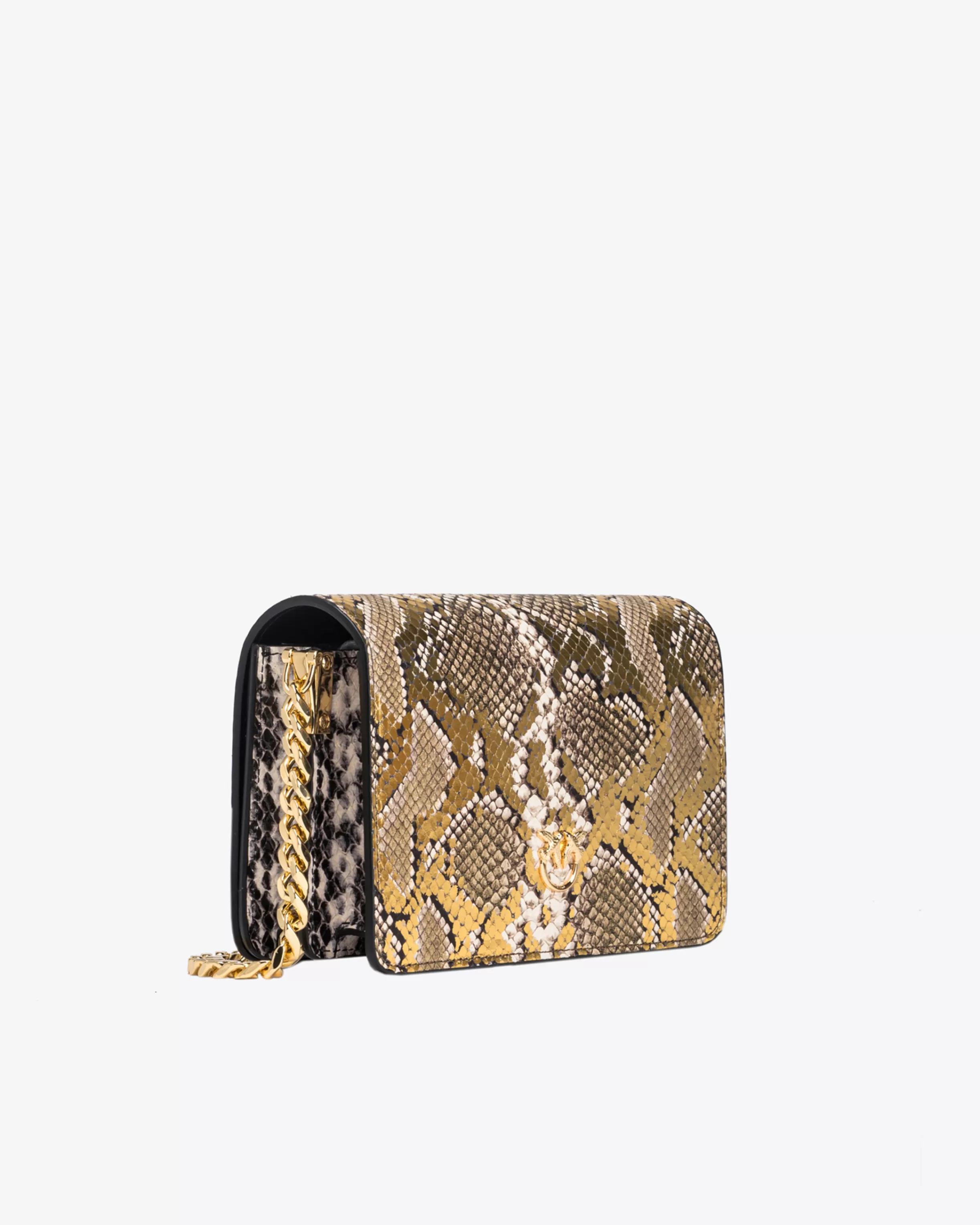 PINKO Galleria Mini Love Bag Click in laminated reptile skin