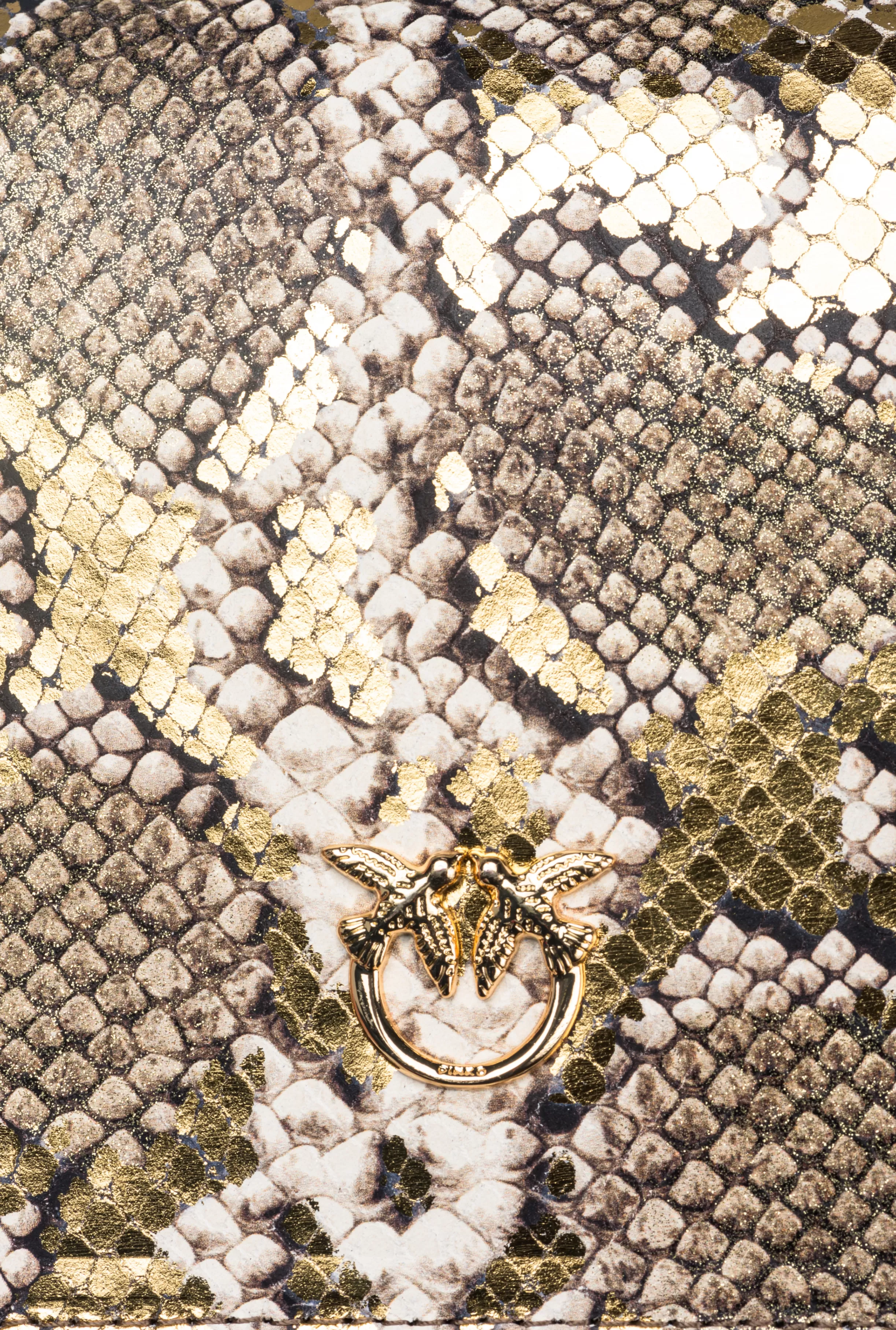 PINKO Galleria Mini Love Bag Click in laminated reptile skin