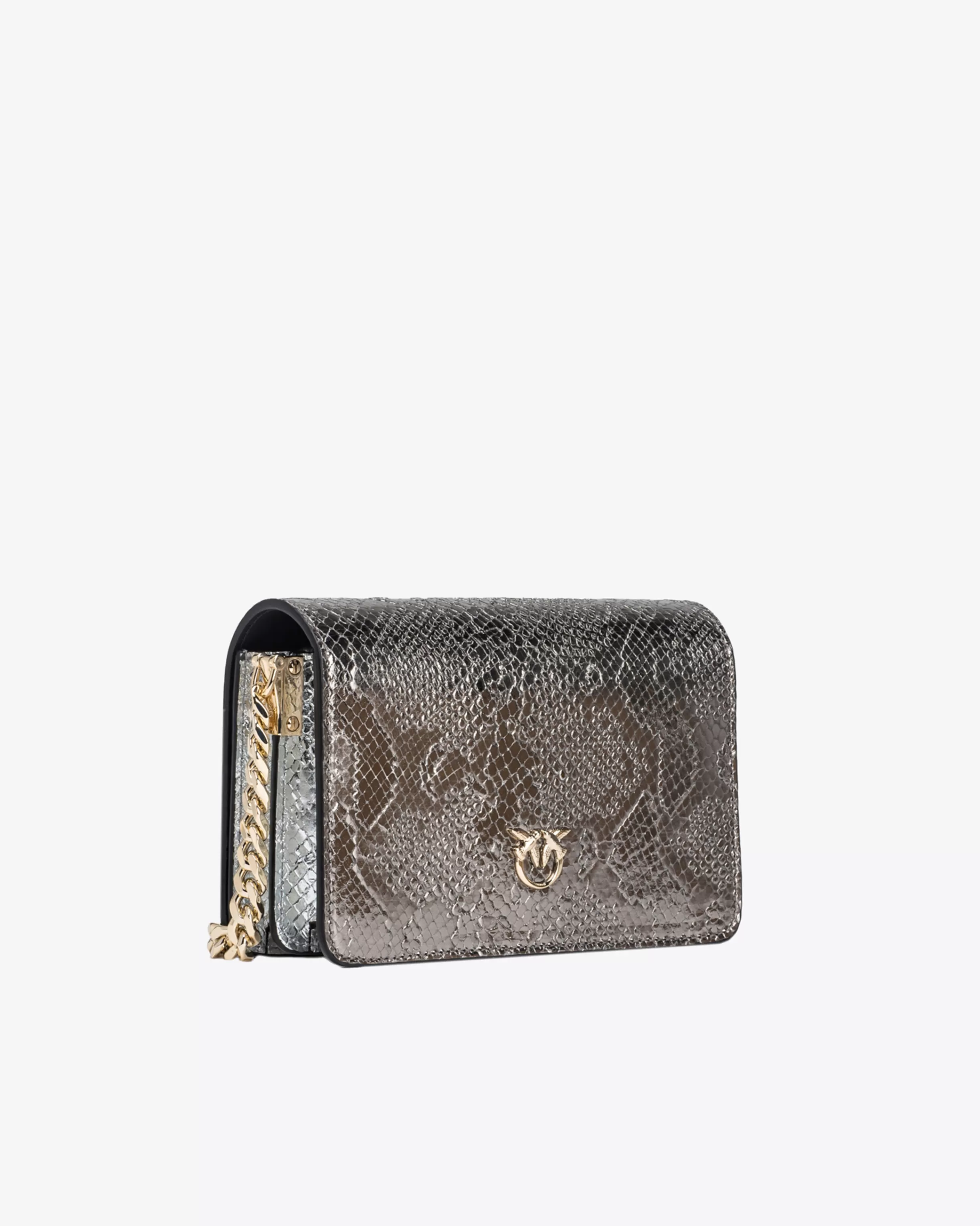 PINKO Galleria Mini Love Bag Click in punched reptile skin