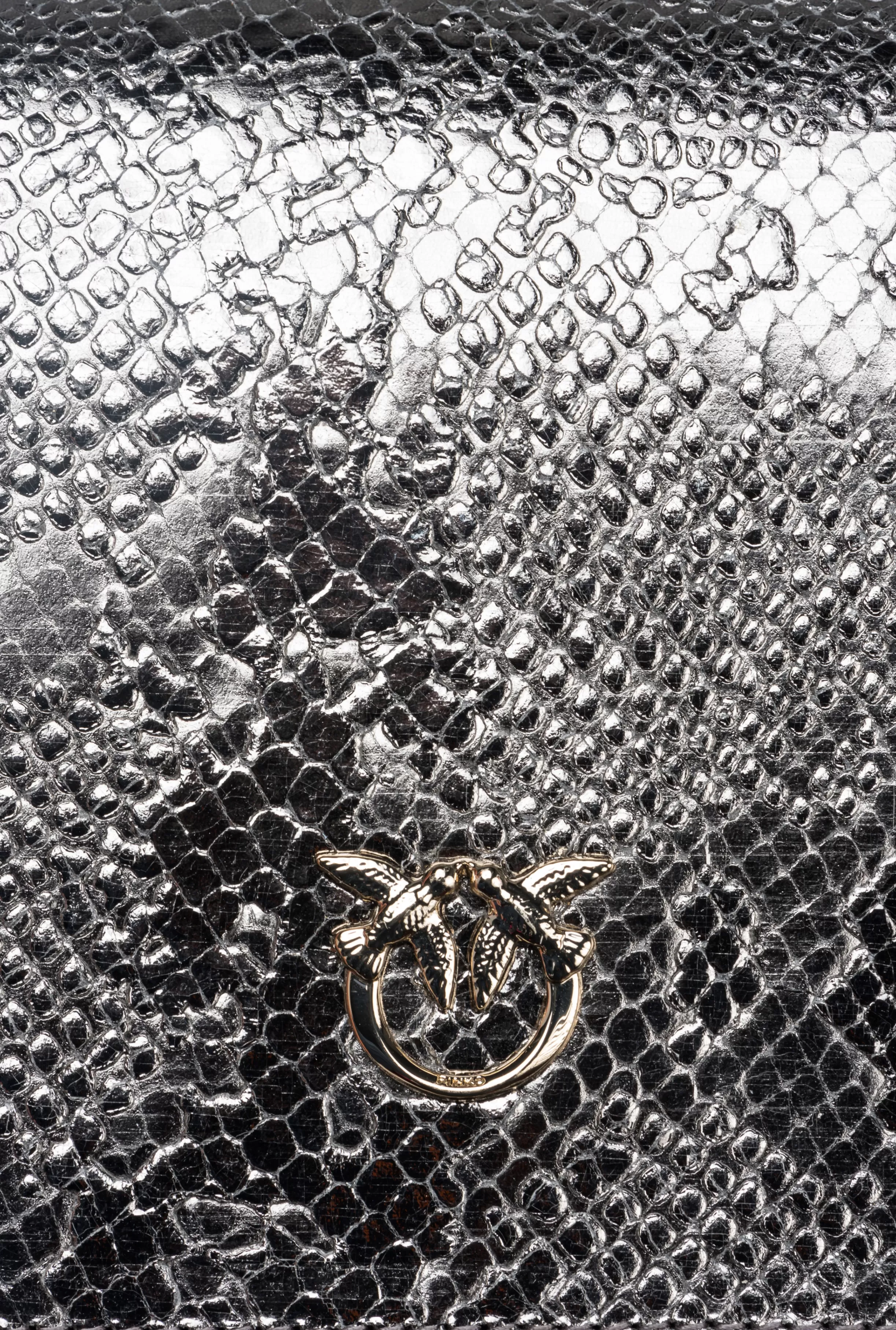 PINKO Galleria Mini Love Bag Click in punched reptile skin