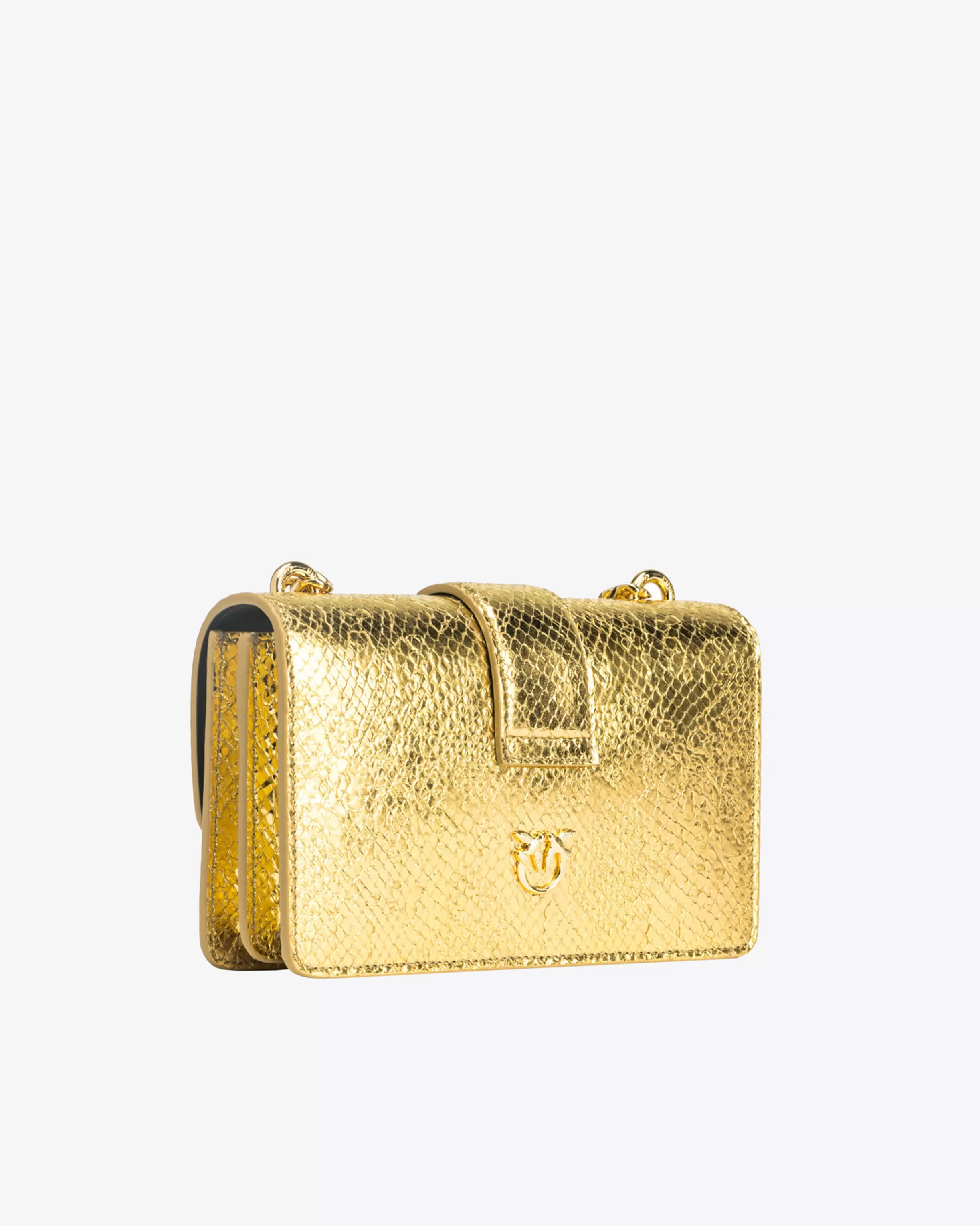 PINKO Galleria Mini Love Bag One in punched reptile skin