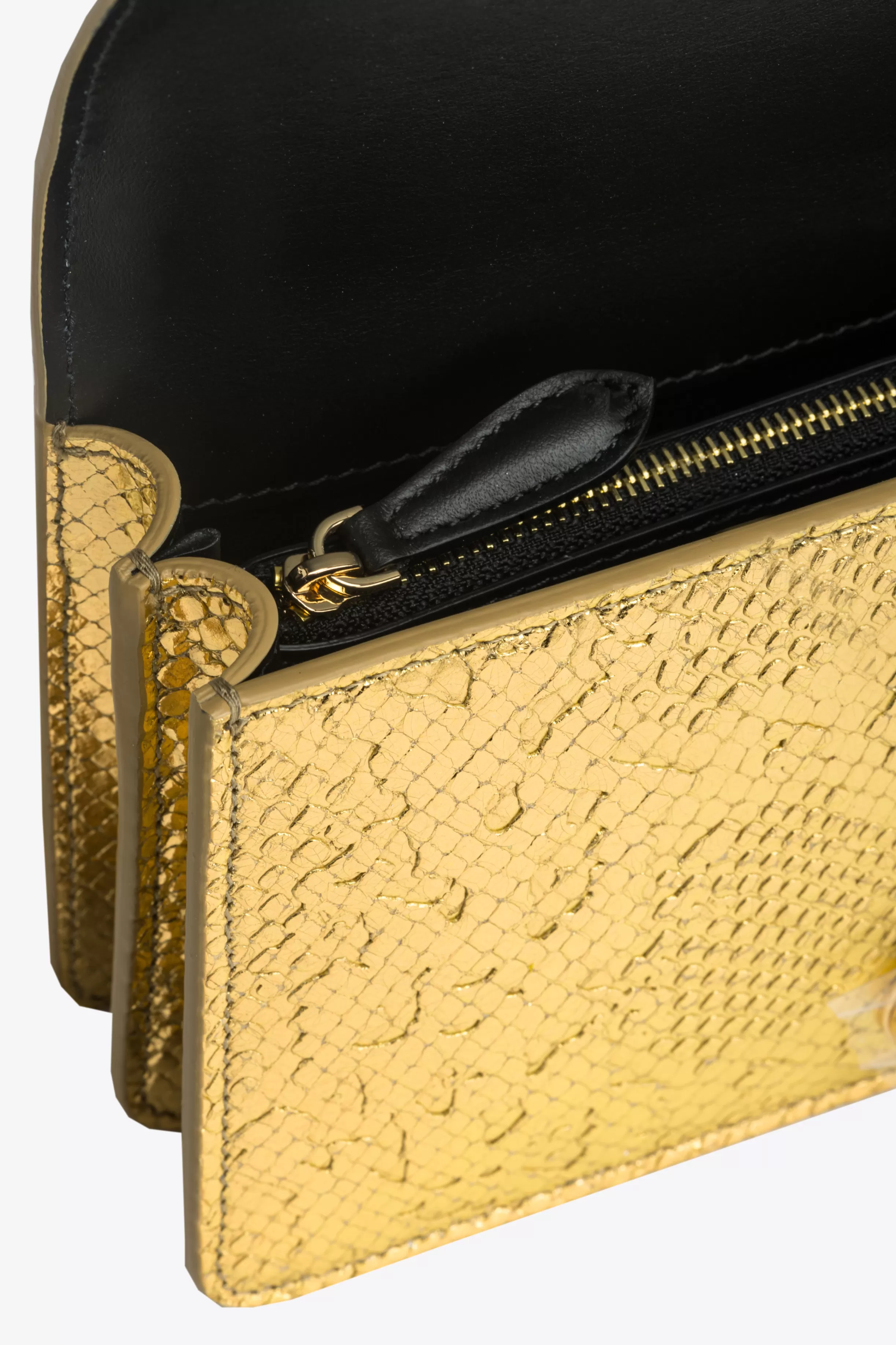 PINKO Galleria Mini Love Bag One in punched reptile skin