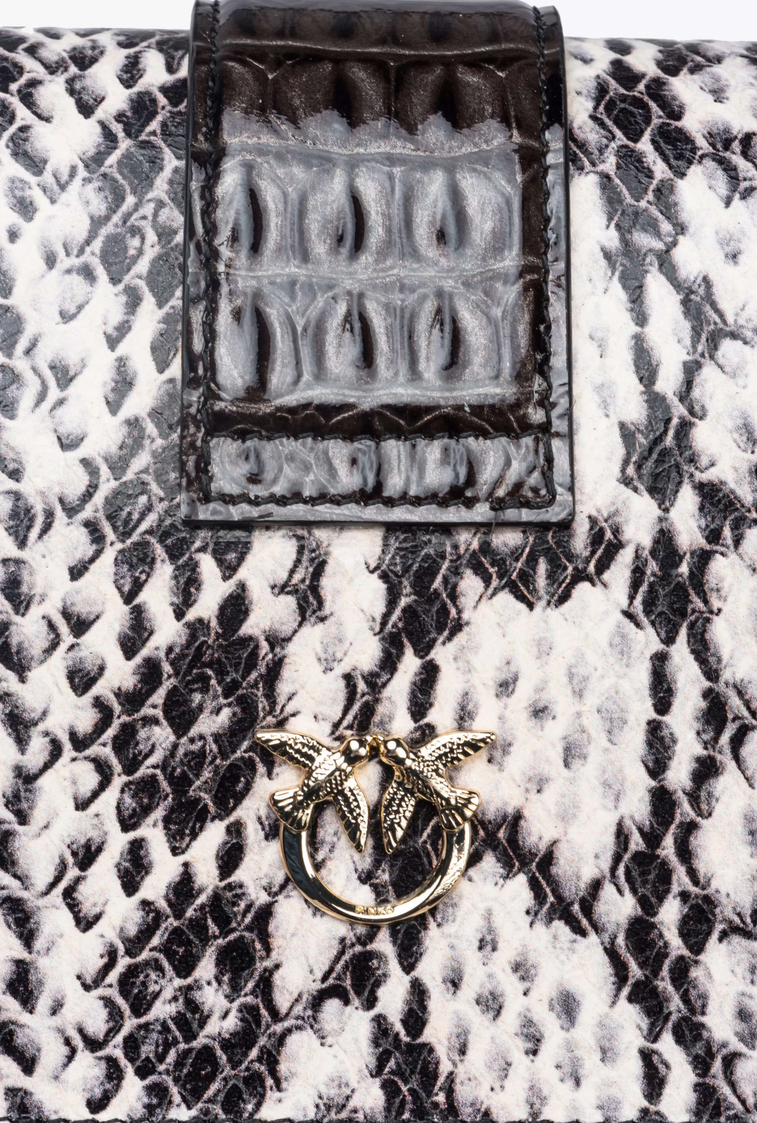 PINKO Galleria Mini Love Bag One in reptile and crocodile-print leather