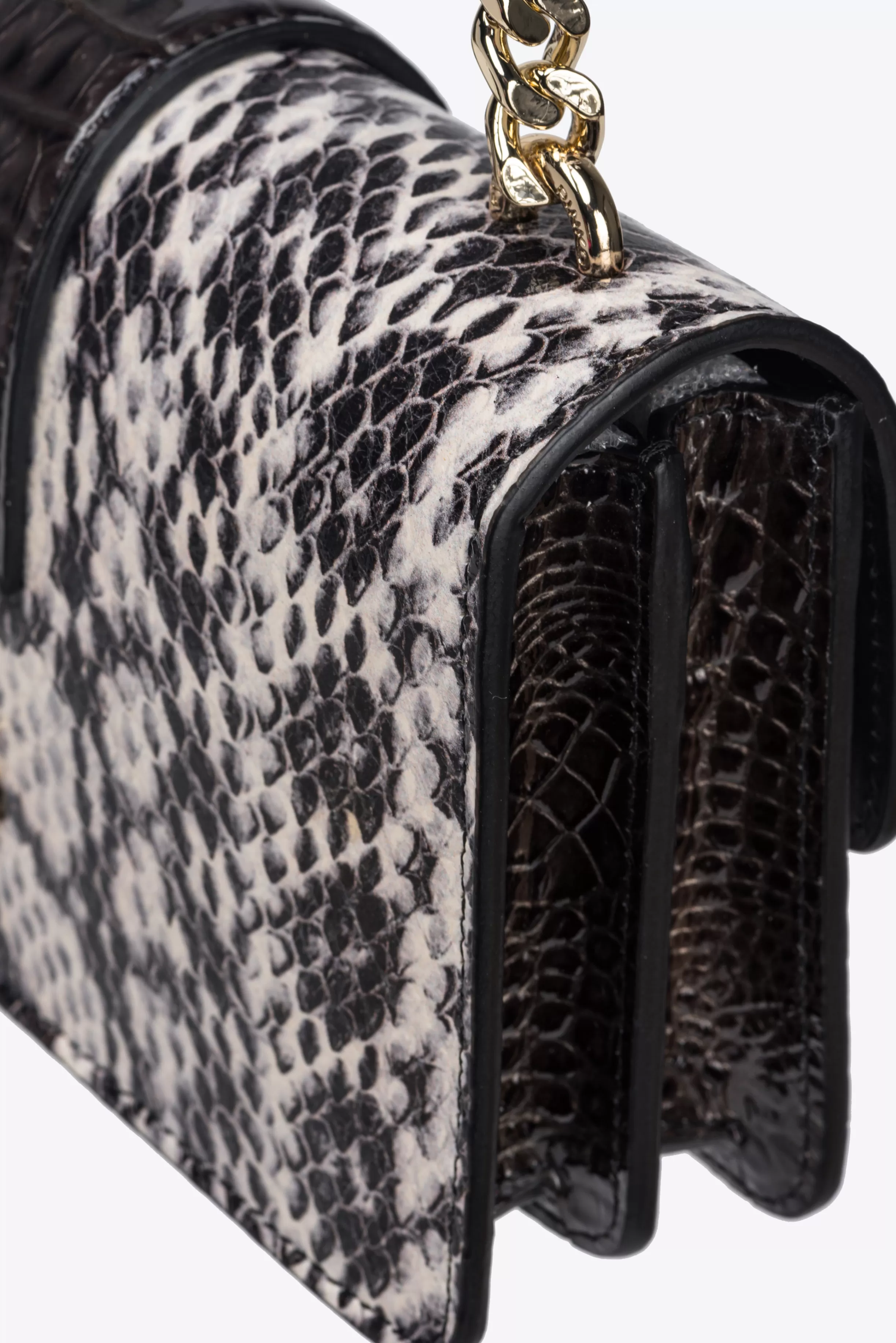 PINKO Galleria Mini Love Bag One in reptile and crocodile-print leather