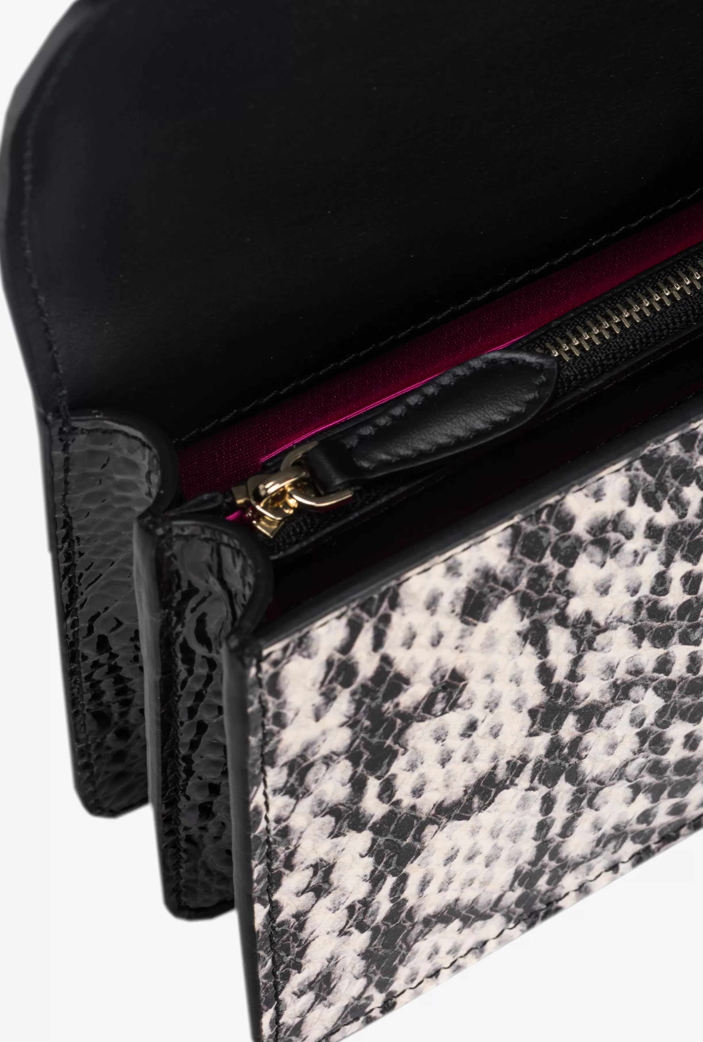 PINKO Galleria Mini Love Bag One in reptile and crocodile-print leather