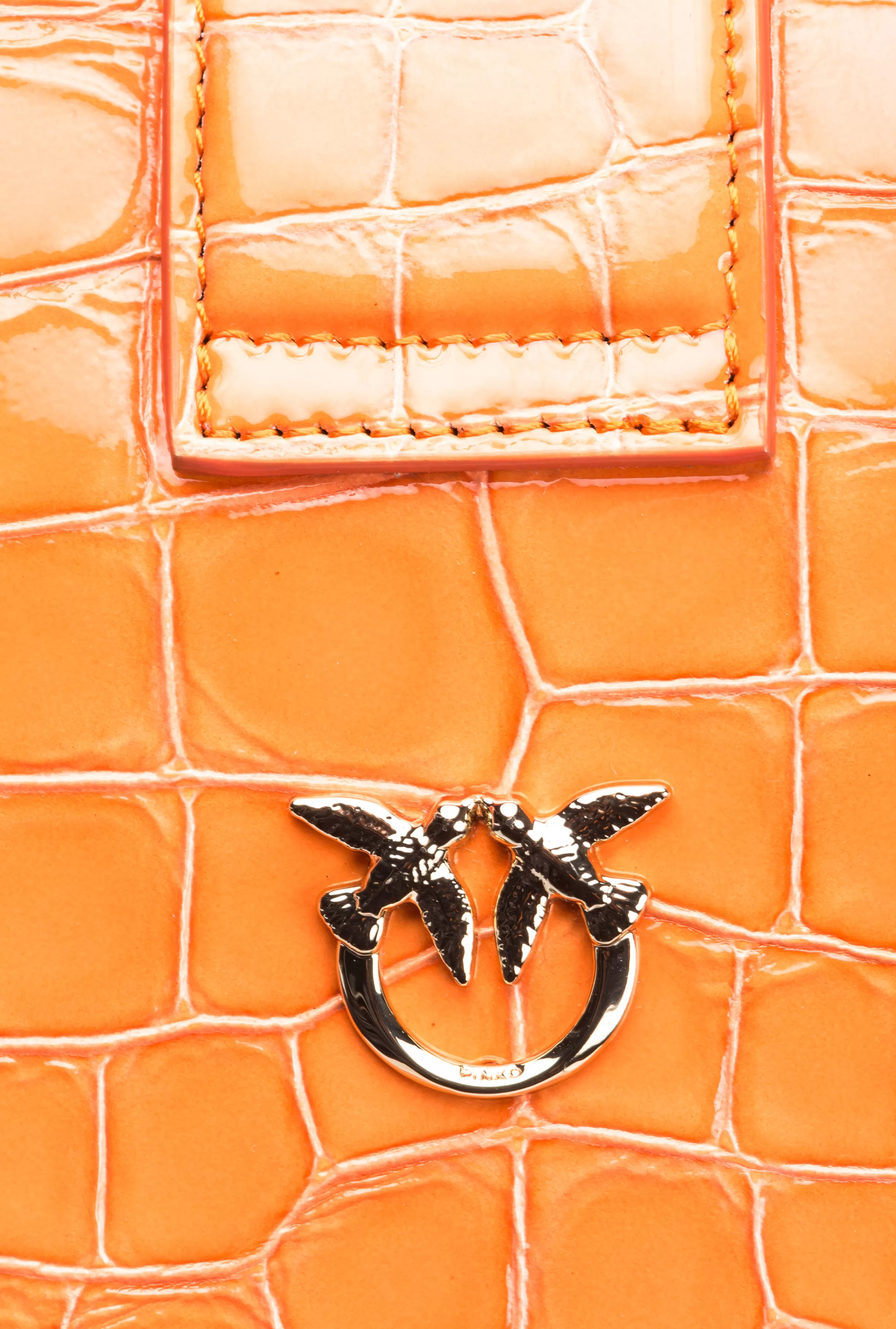 PINKO Galleria Mini Love Bag One in shiny coloured crocodile-print leather