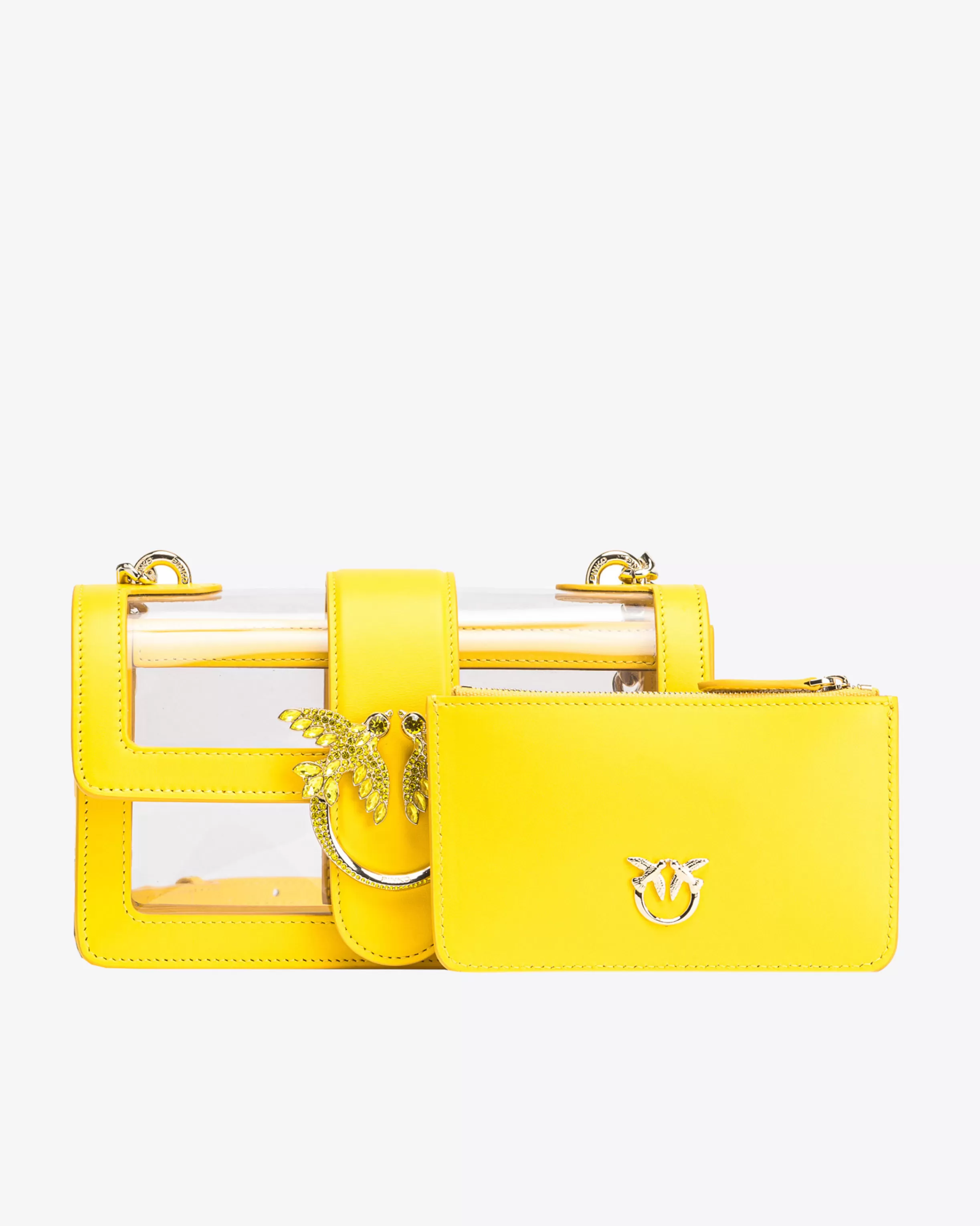 PINKO Galleria Mini Love Bag One Light in transparent material