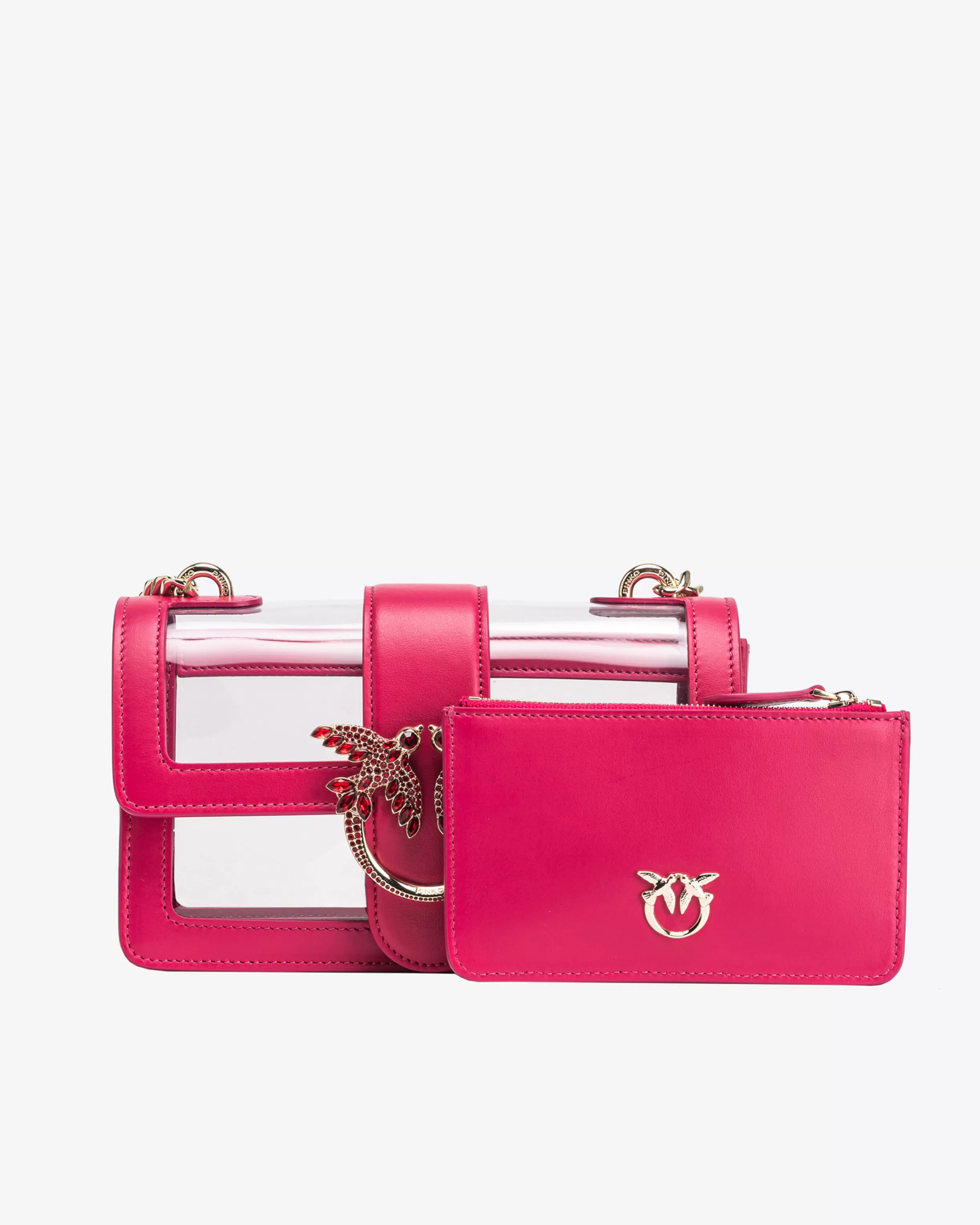 PINKO Galleria Mini Love Bag One Light in transparent material