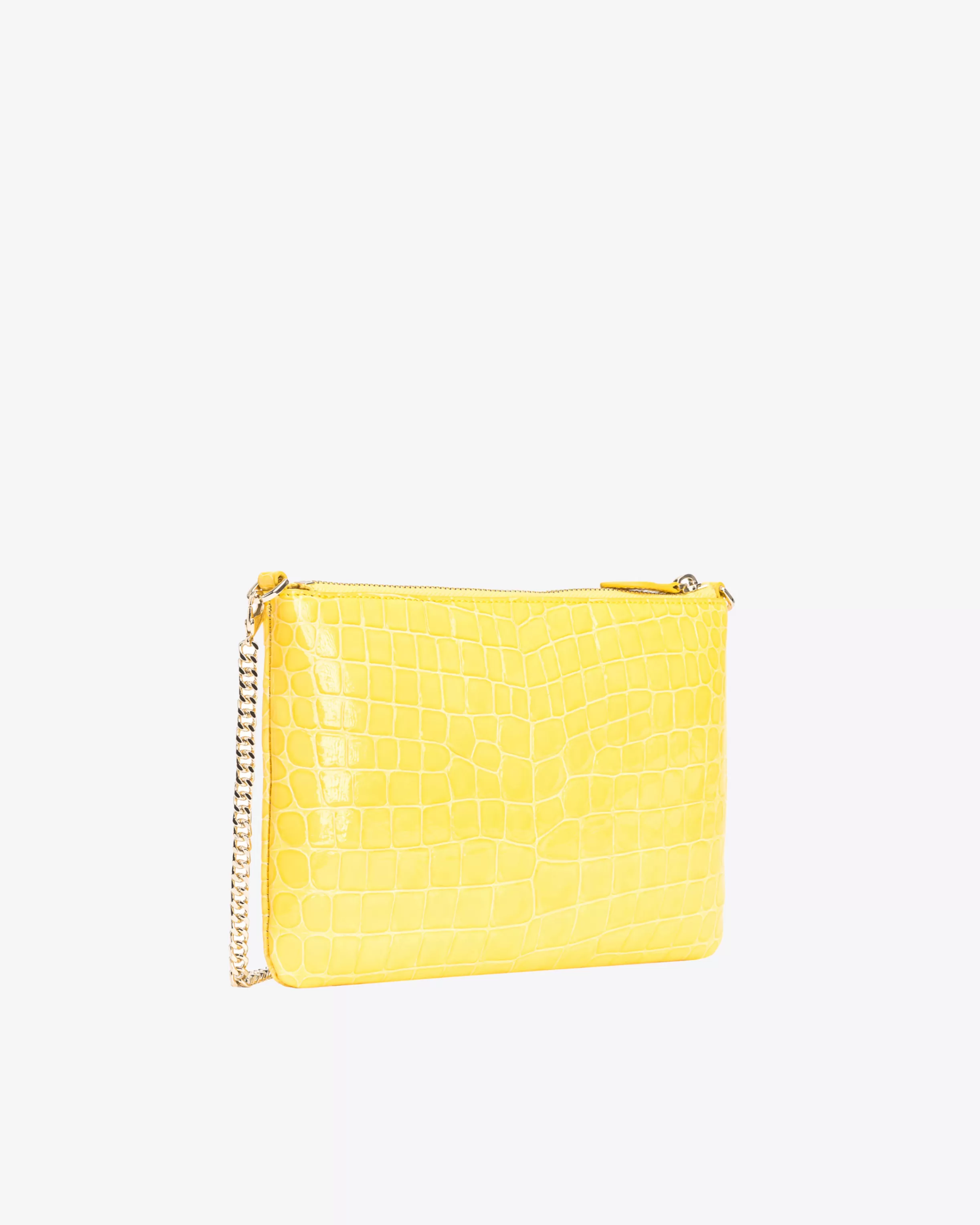 PINKO Galleria shiny coloured croc-print Classic Flat Love Bag