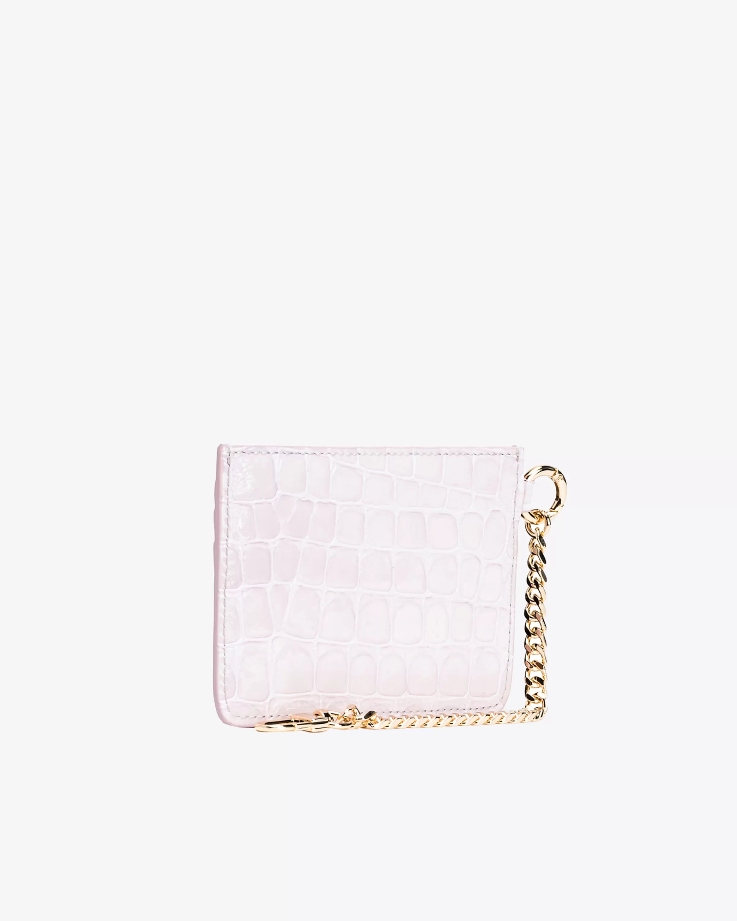 PINKO Galleria shiny croc-print card holder with chain