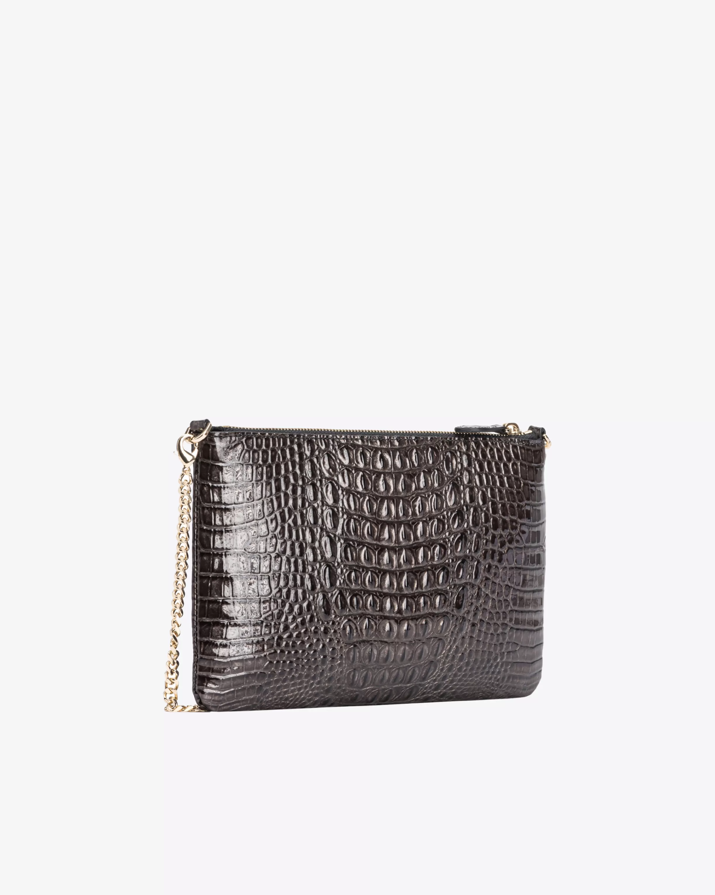 PINKO Galleria shiny croc-print Classic Flat Love Bag