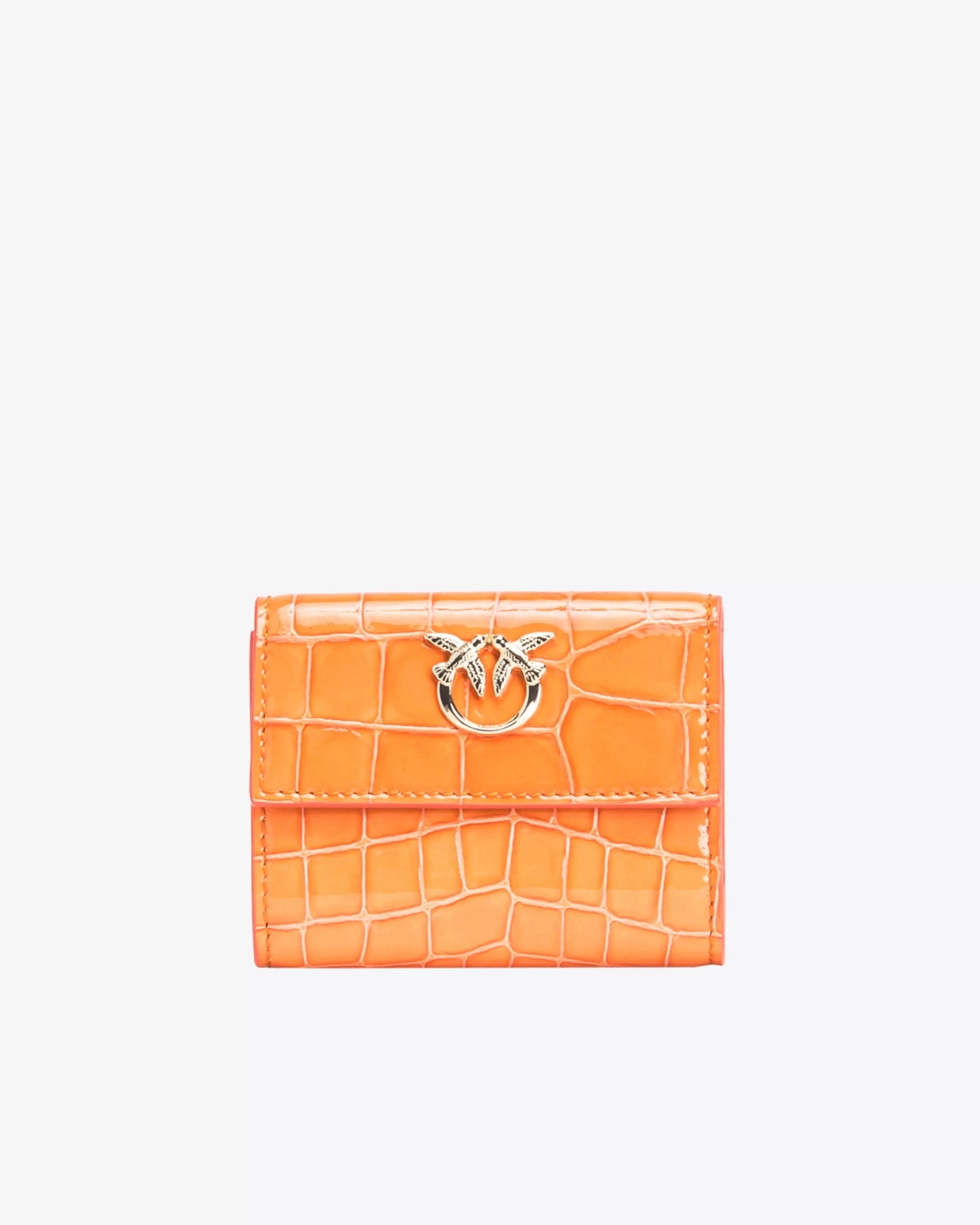 PINKO Galleria small wallet in shiny coloured crocodile-print leather