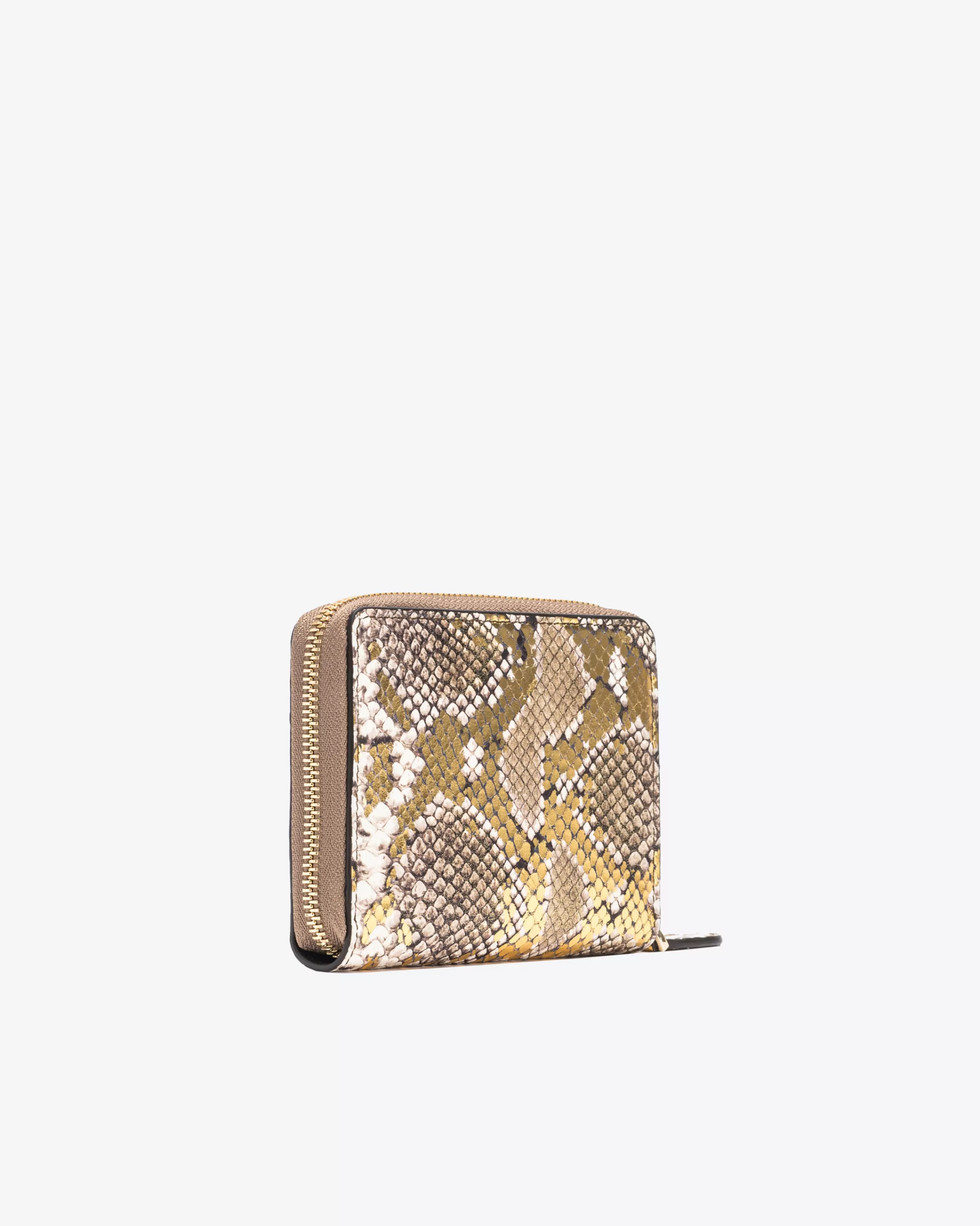 PINKO Galleria square wallet in laminated python-print leather