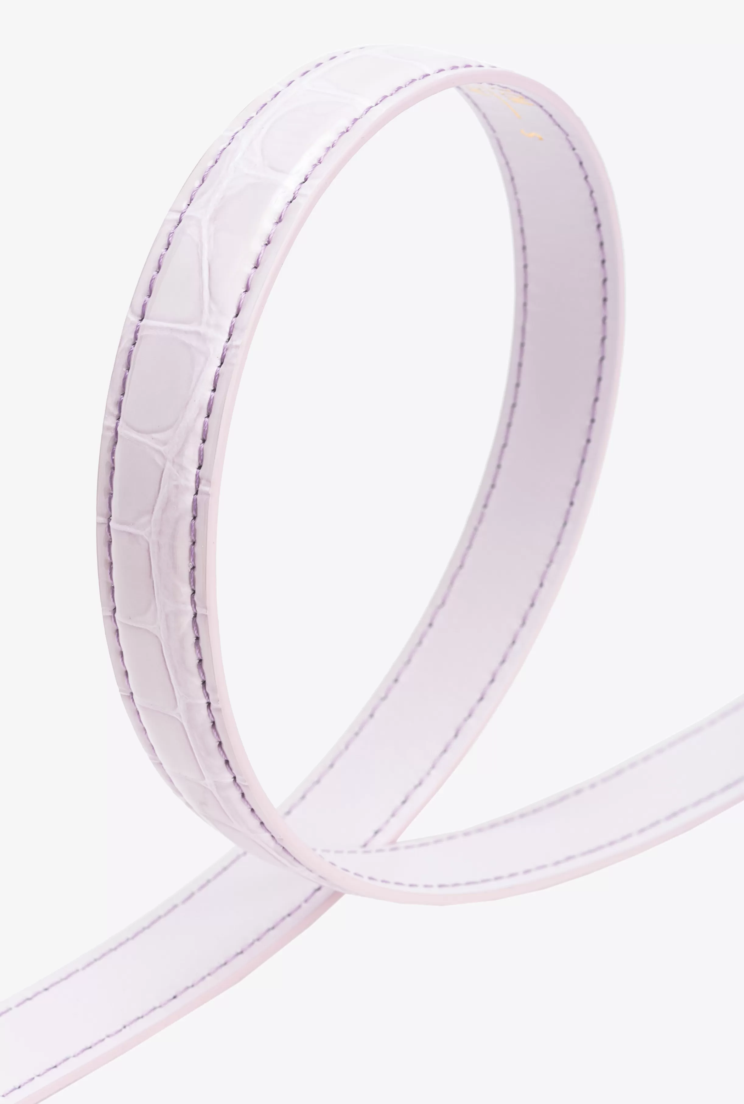 PINKO Galleria thin 2cm shiny croc-print belt with Love Birds buckle