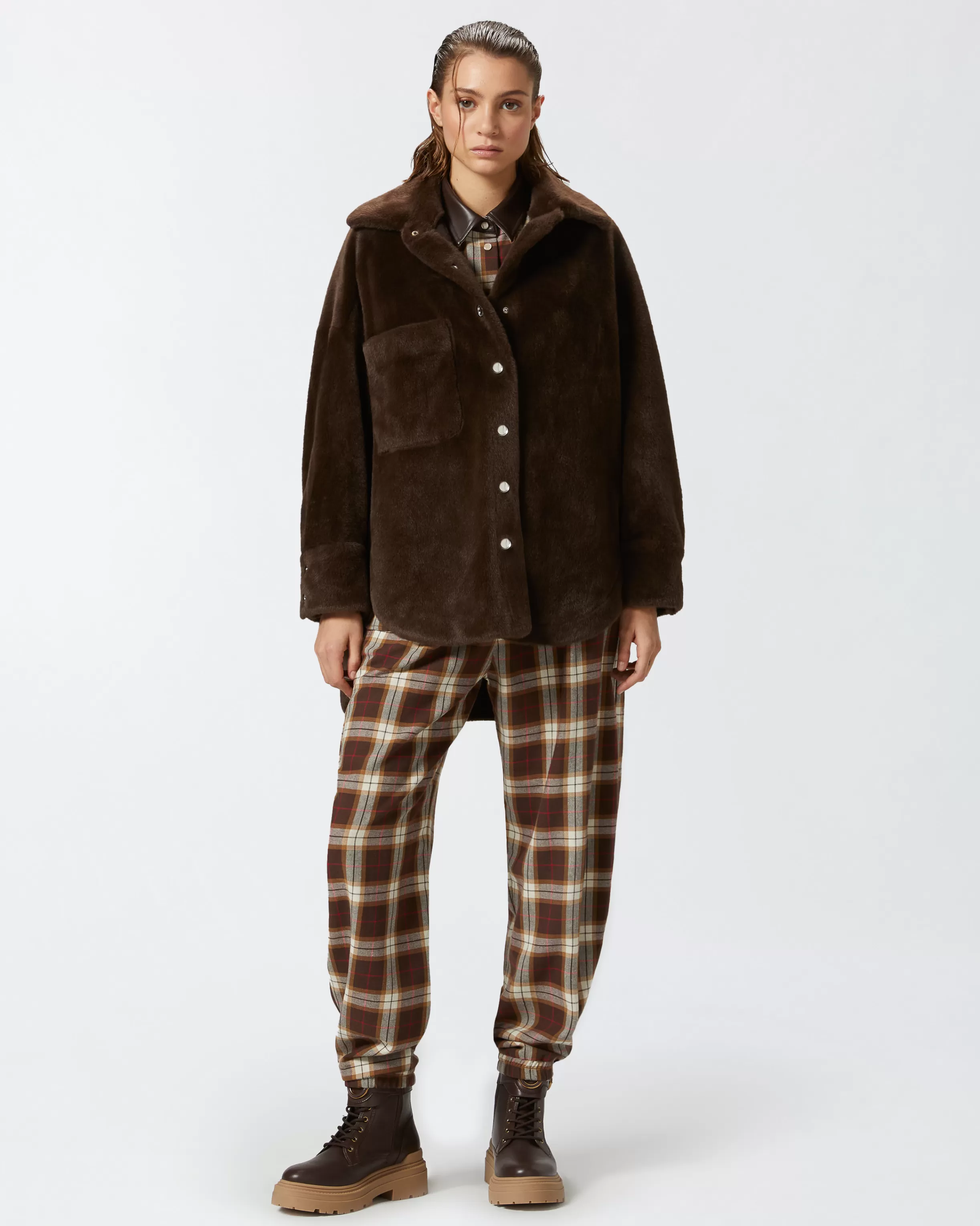 PINKO Plaid balloon trousers