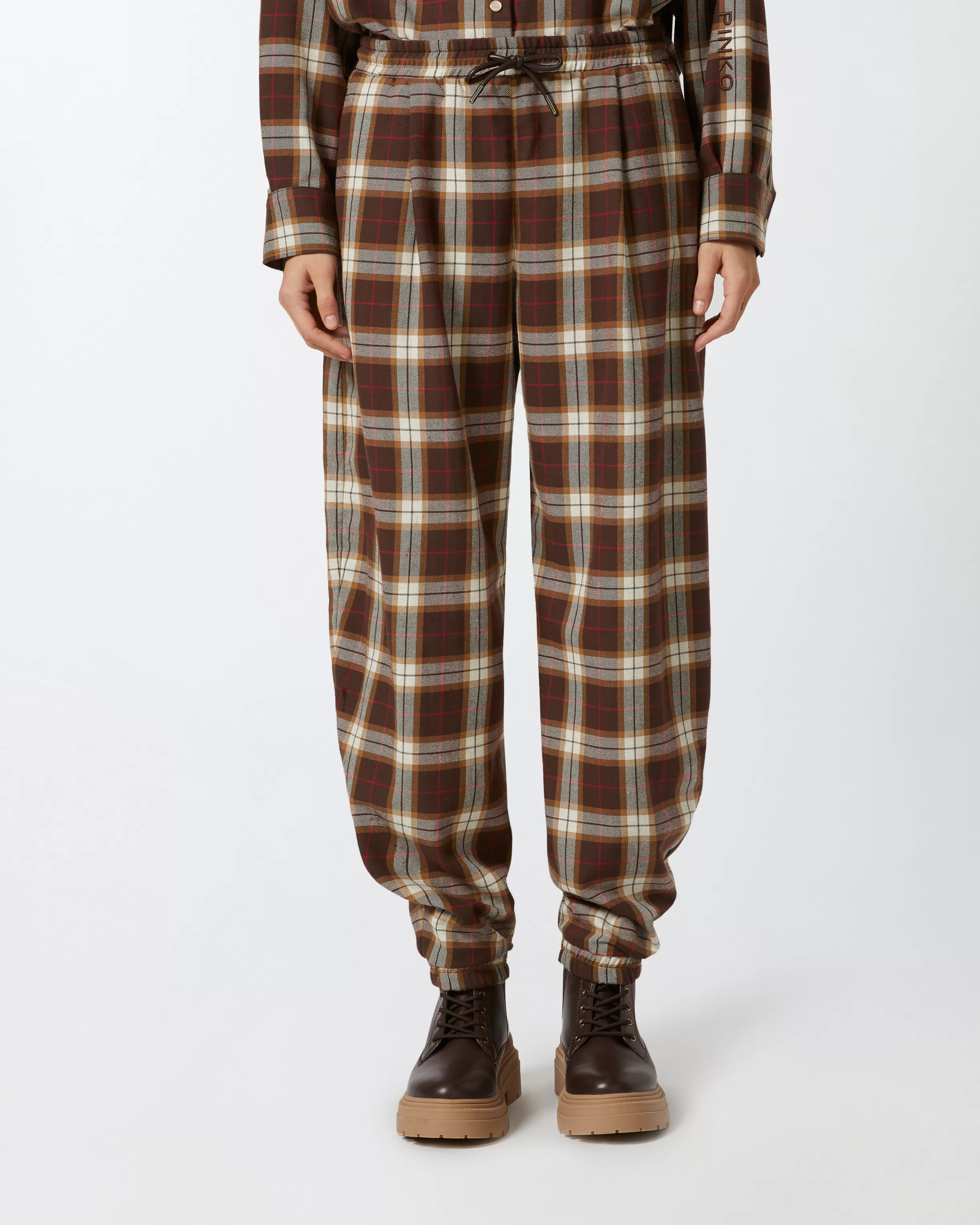 PINKO Plaid balloon trousers