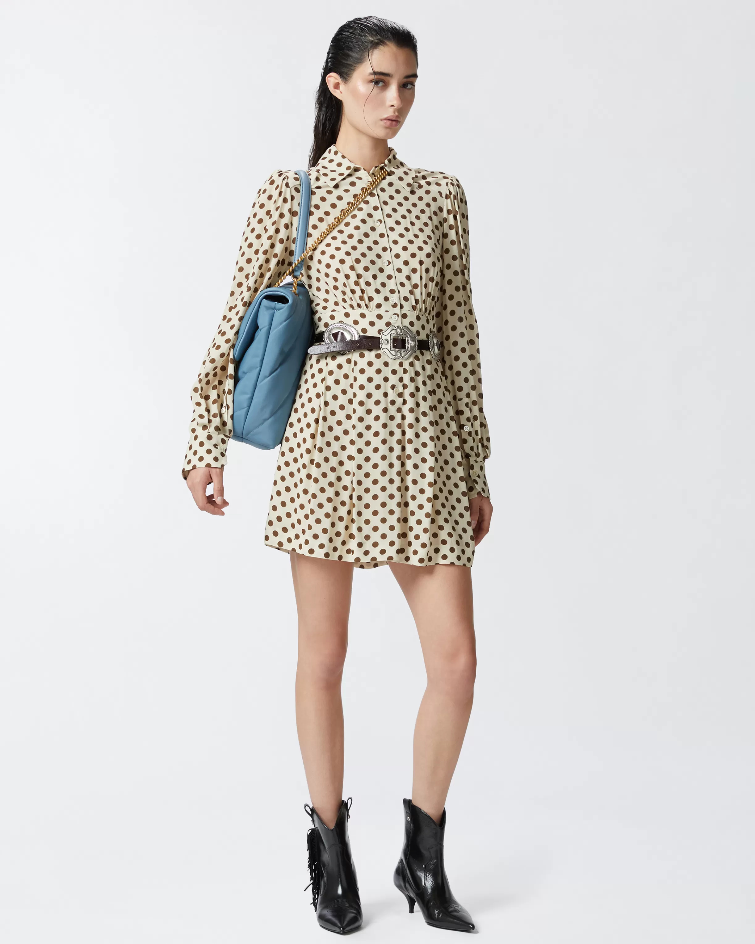 PINKO Polka dot shirt dress