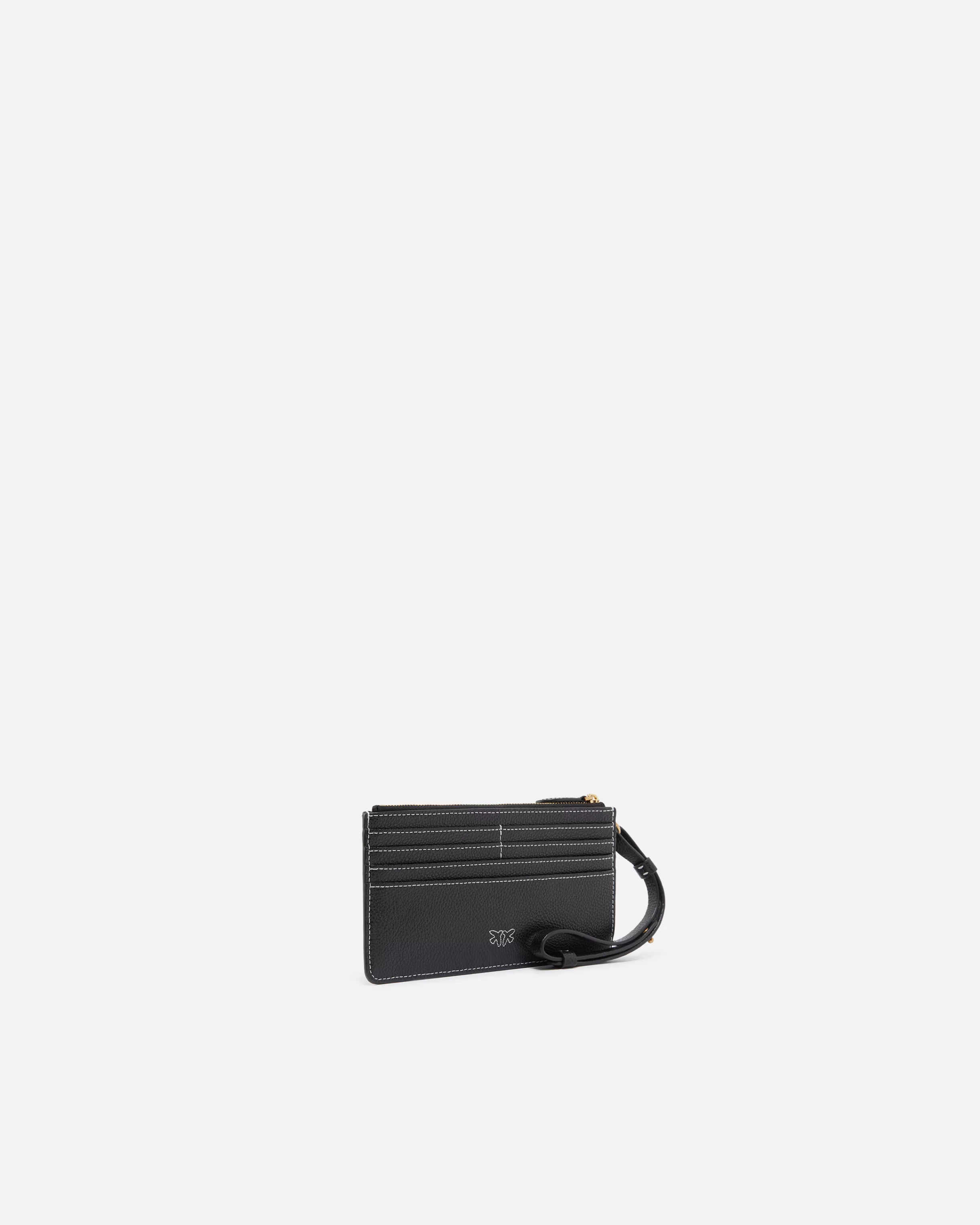 PINKO Rectangular tumbled leather card holder