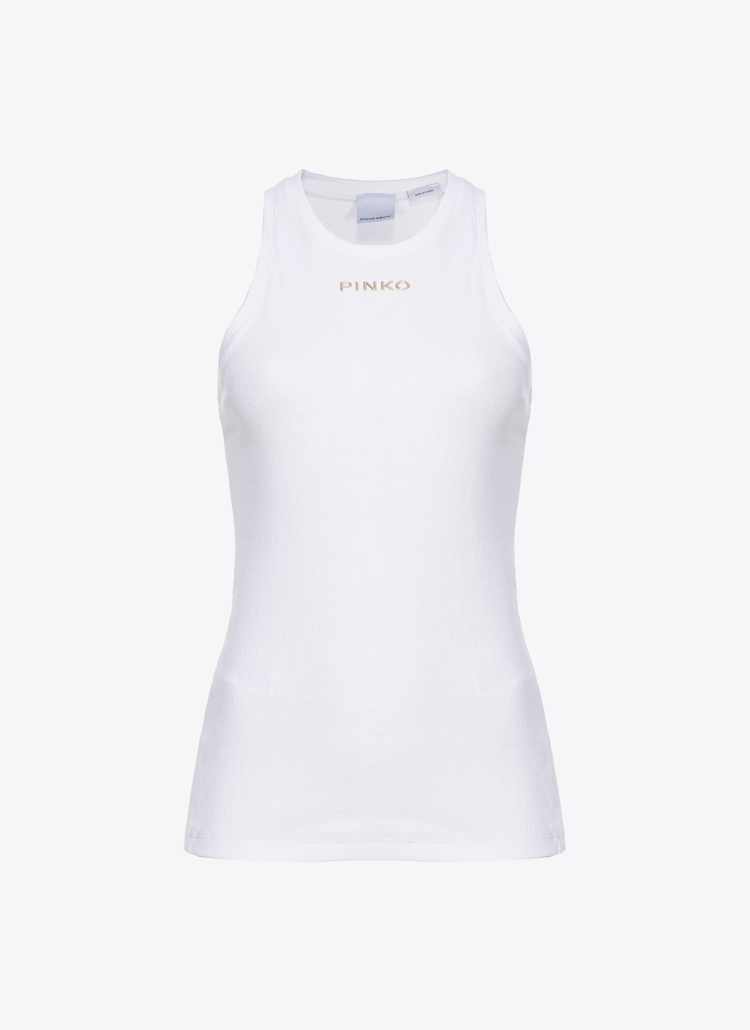 PINKO Ribbed top with logo