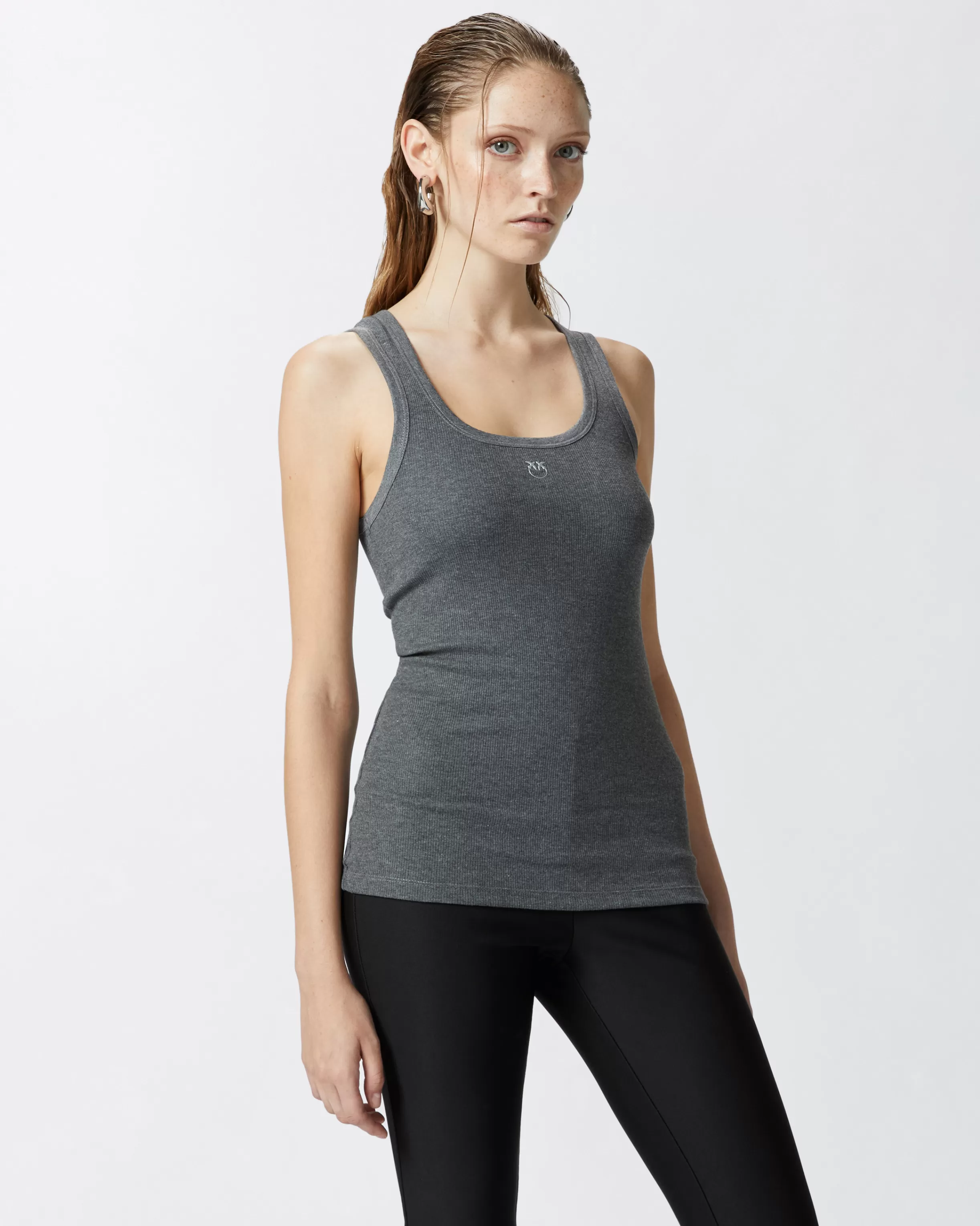 PINKO Ribbed vest top with logo