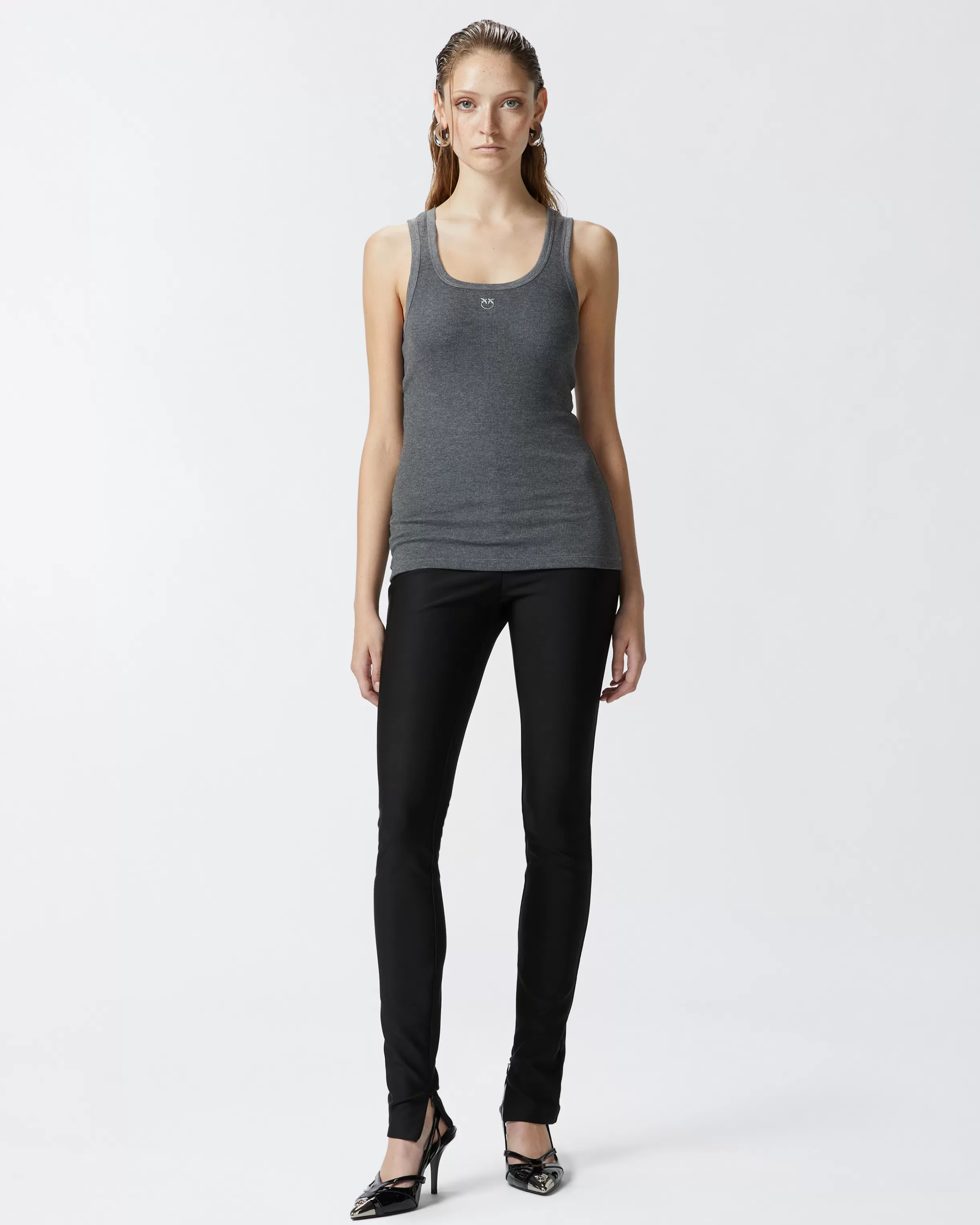 PINKO Ribbed vest top with logo