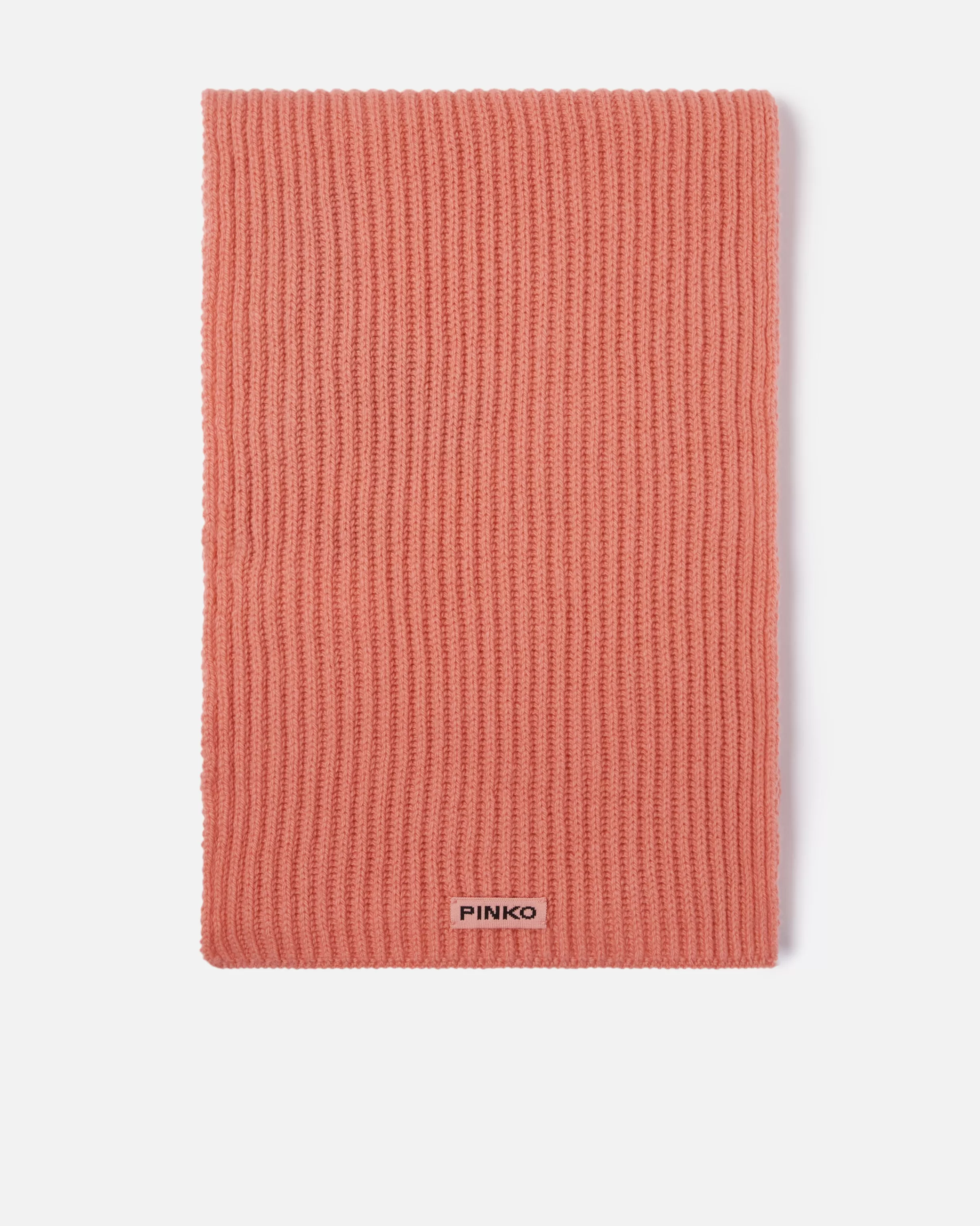 PINKO Ribbed wool and cashmere scarf