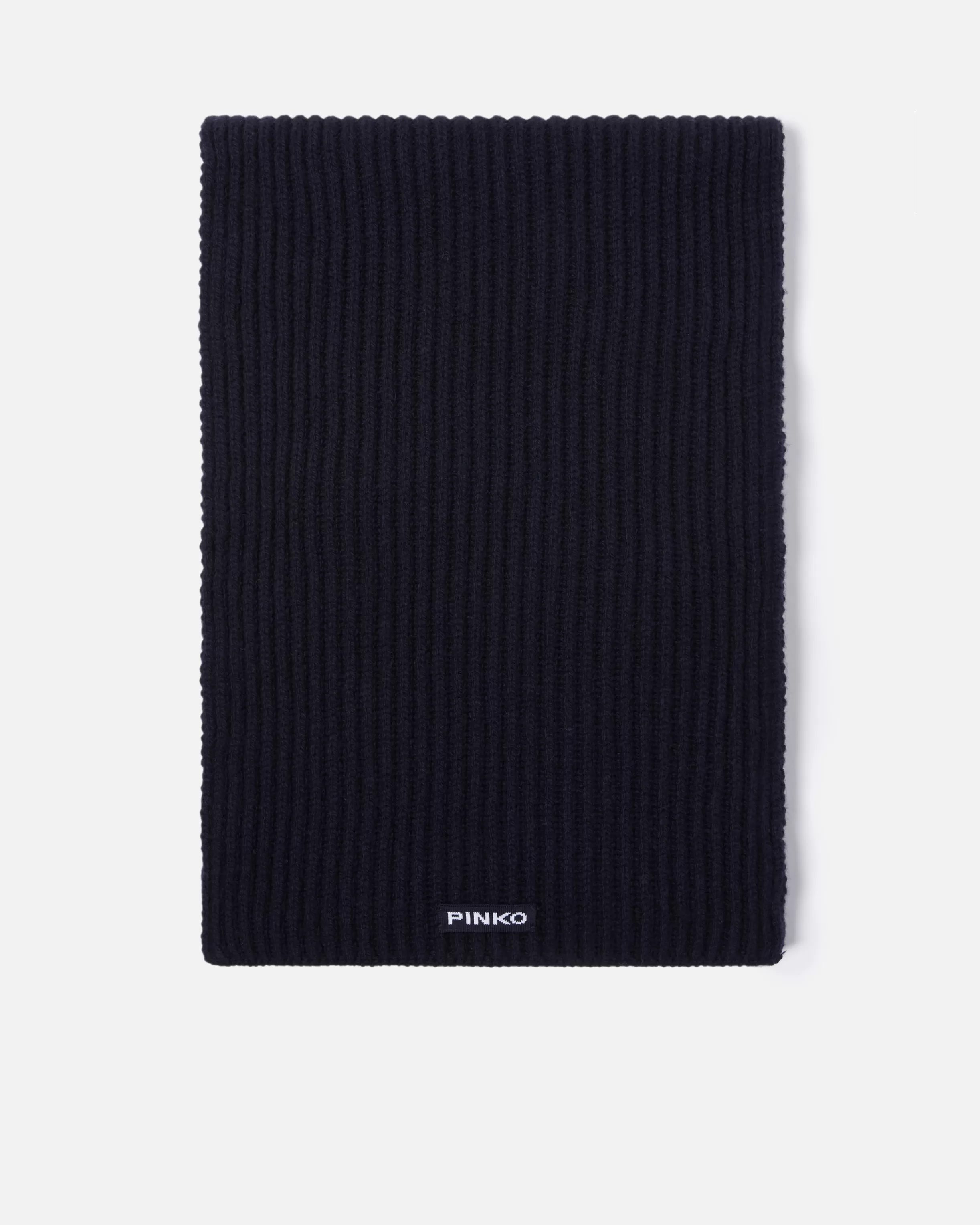 PINKO Ribbed wool and cashmere scarf