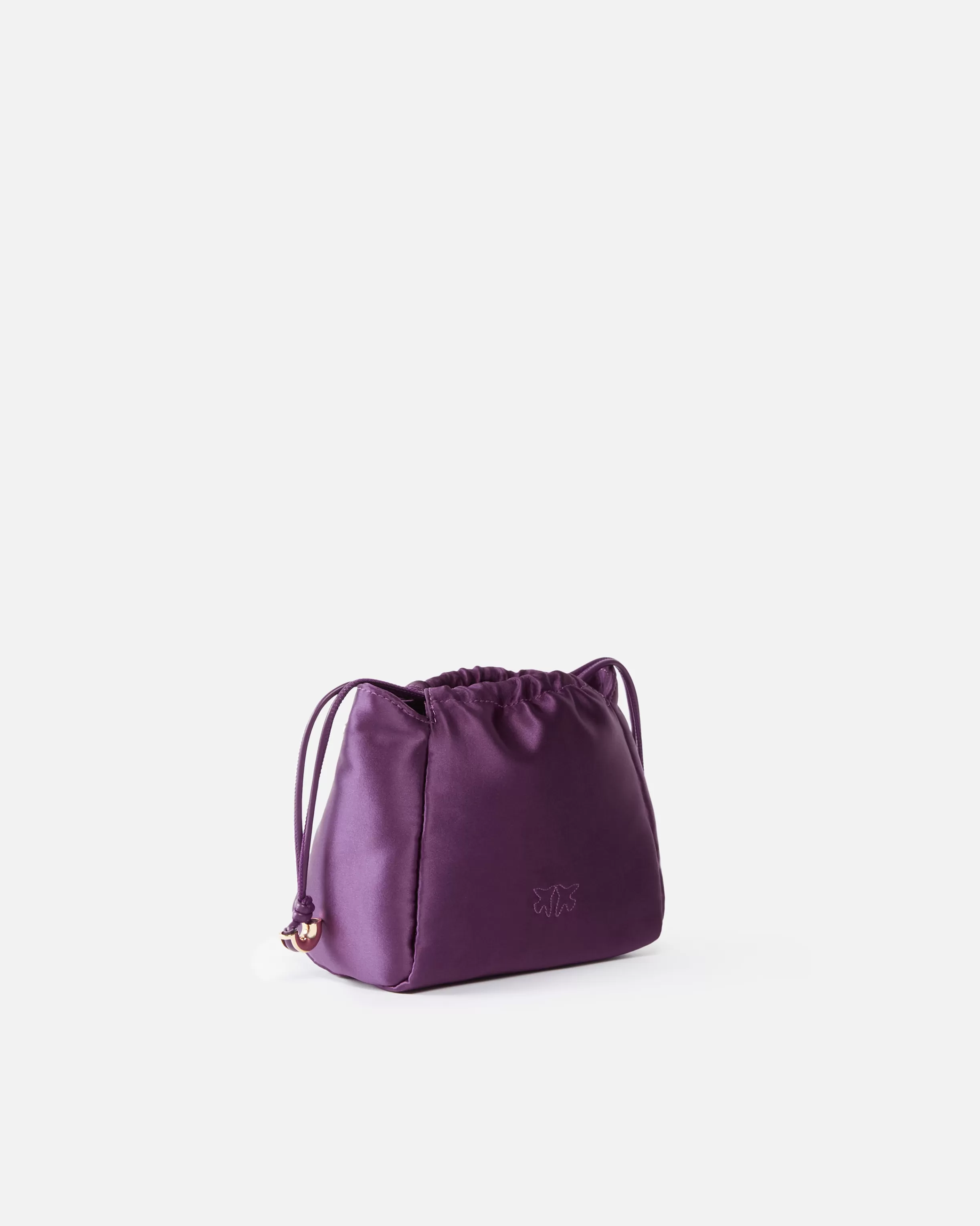 PINKO Satin mini clutch bag with chain