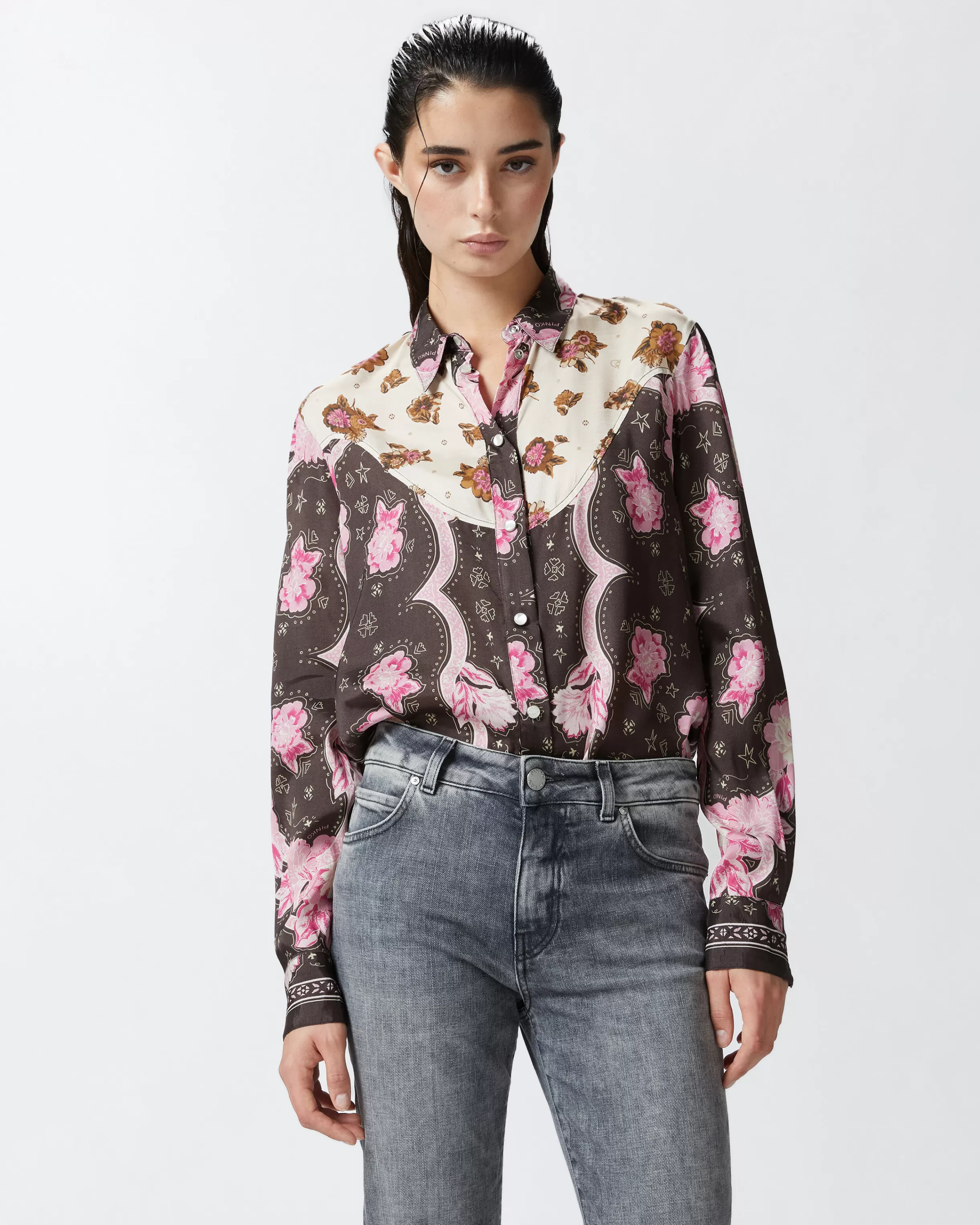 PINKO Shirt with floral placed print