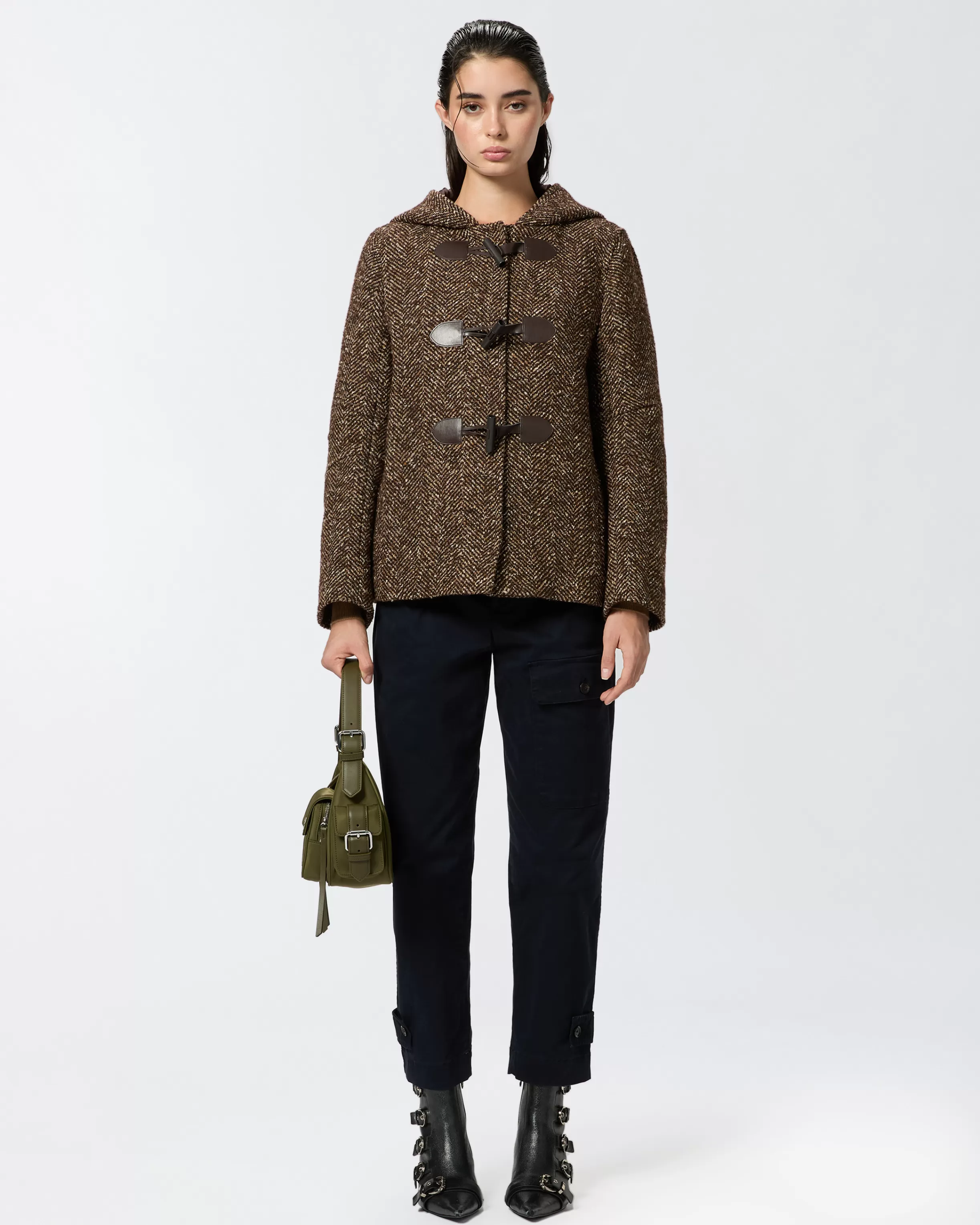 PINKO Short hooded duffle coat