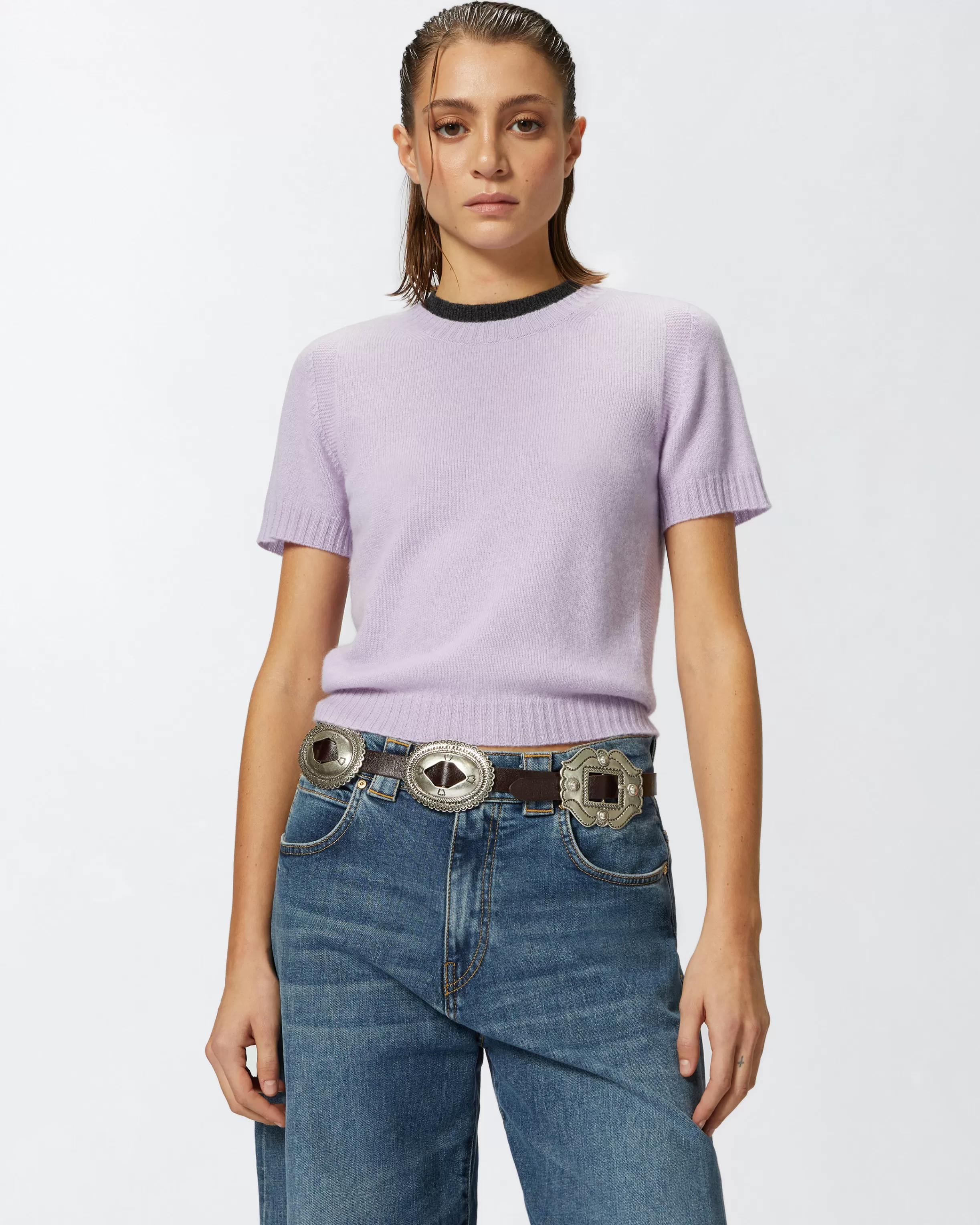 PINKO Short sweater with contrasting edging