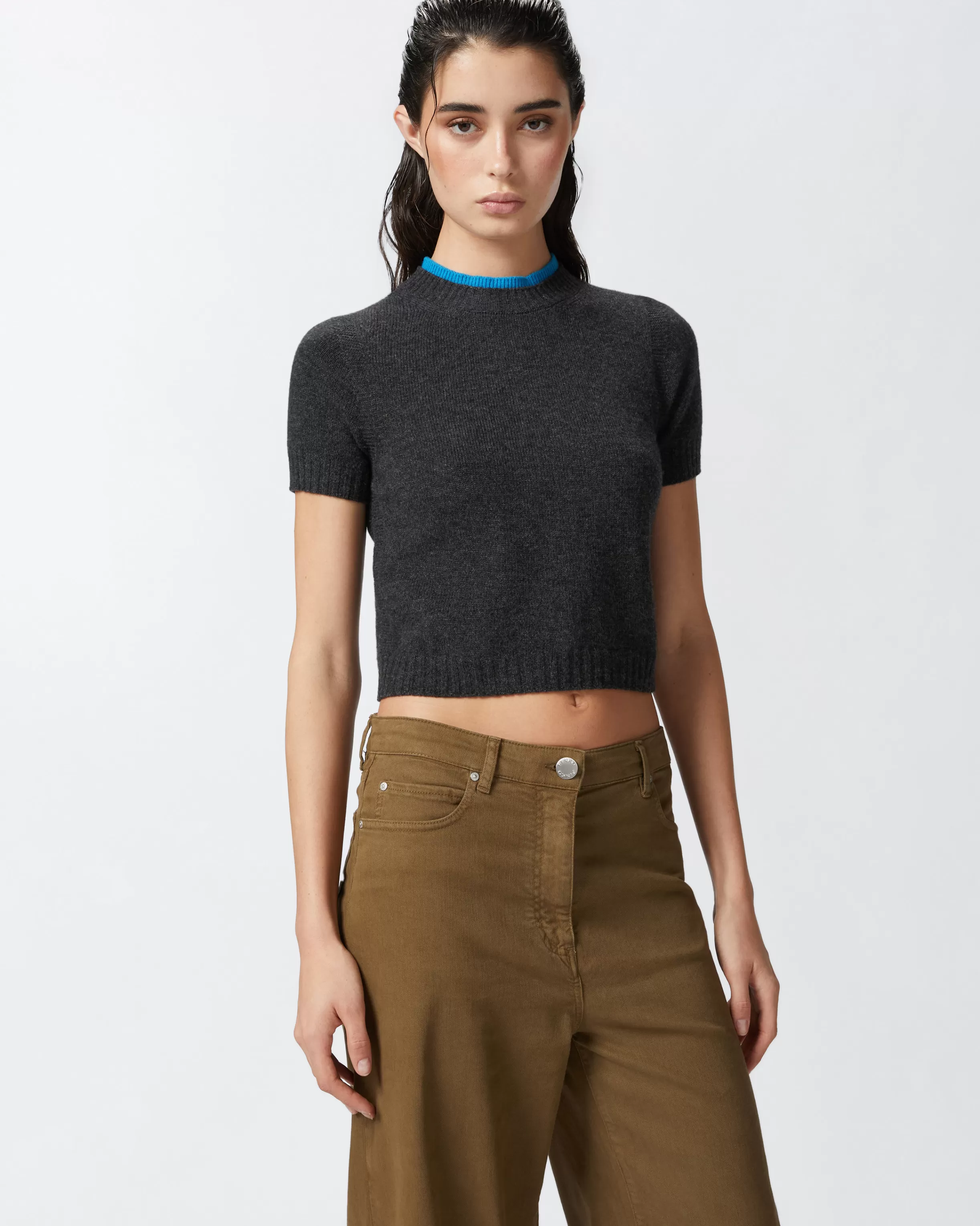 PINKO Short sweater with contrasting edging