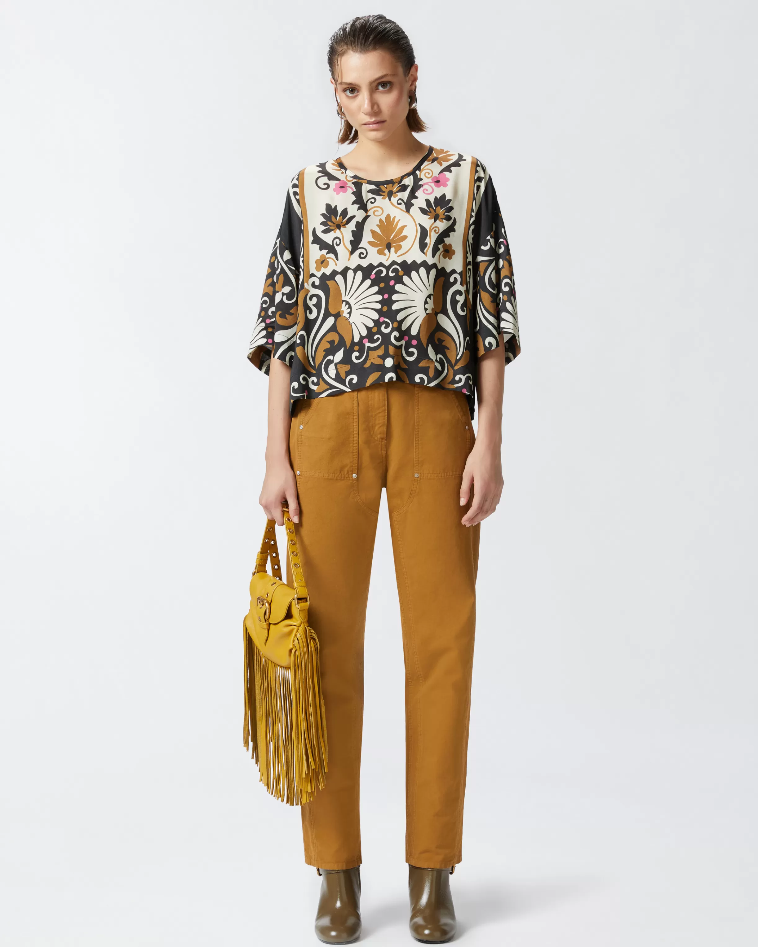 PINKO Short-sleeved blouse with floral print