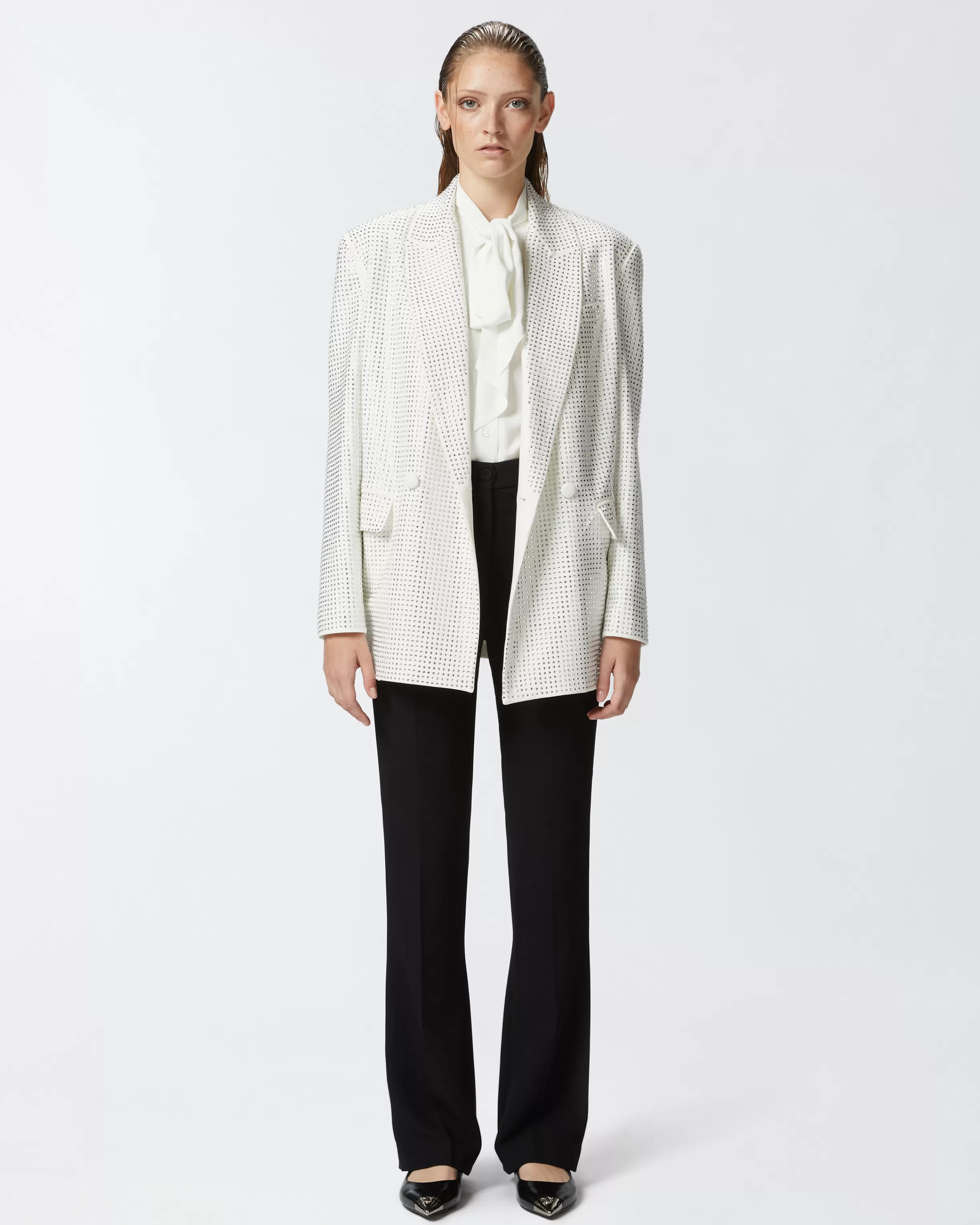 PINKO Silk-blend shirt with bow