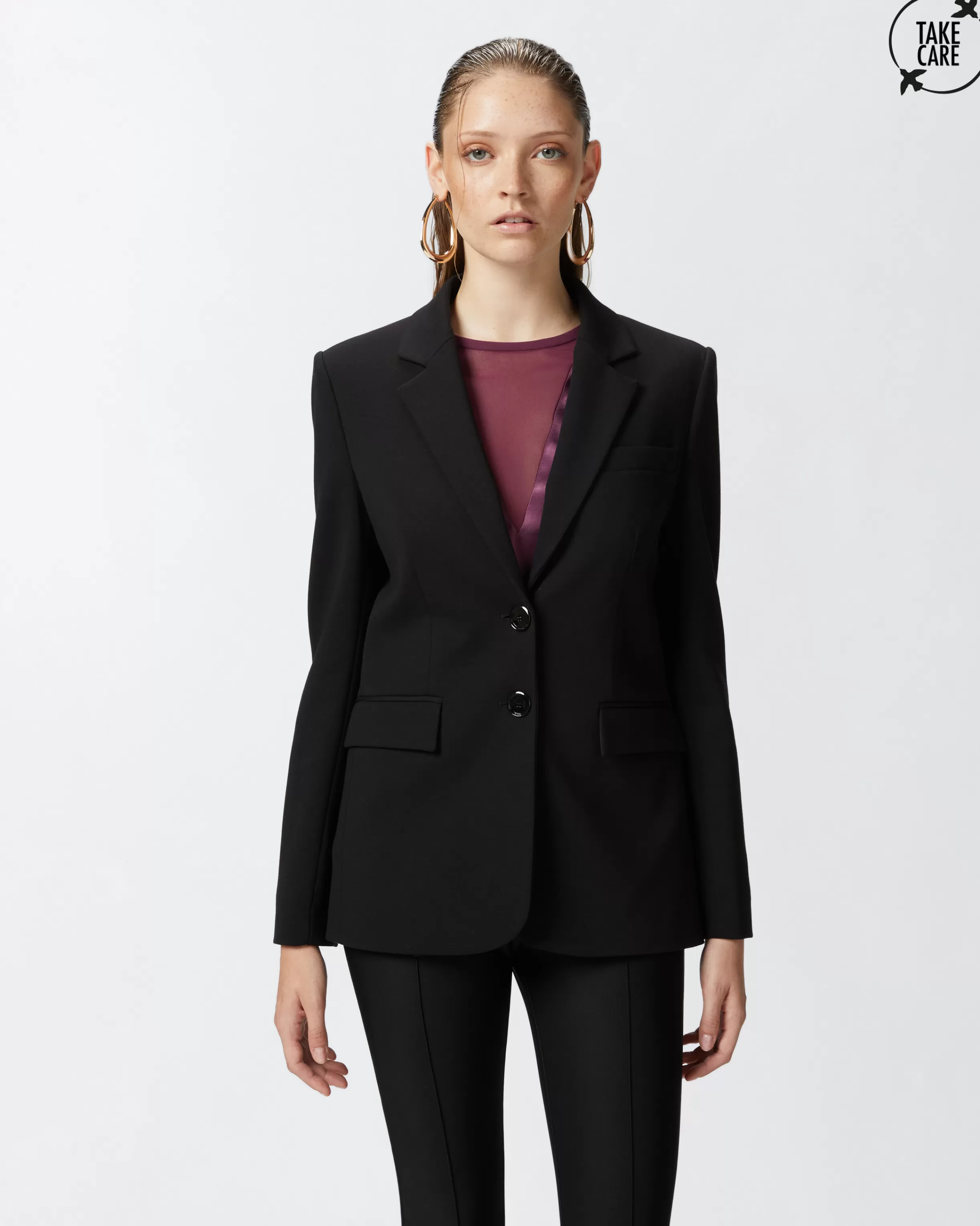 PINKO Single-breasted blazer with structured shoulders