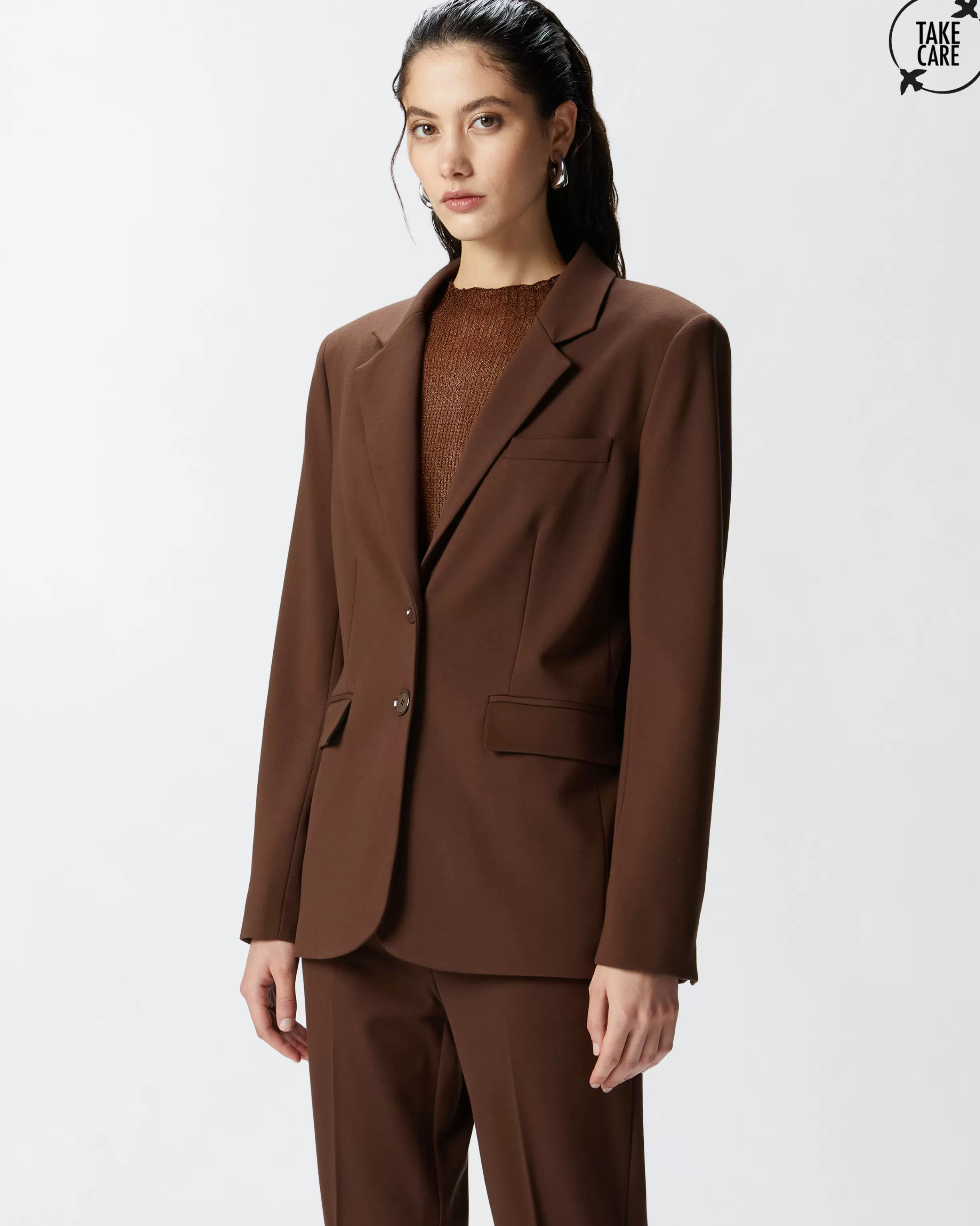 PINKO Single-breasted blazer with structured shoulders