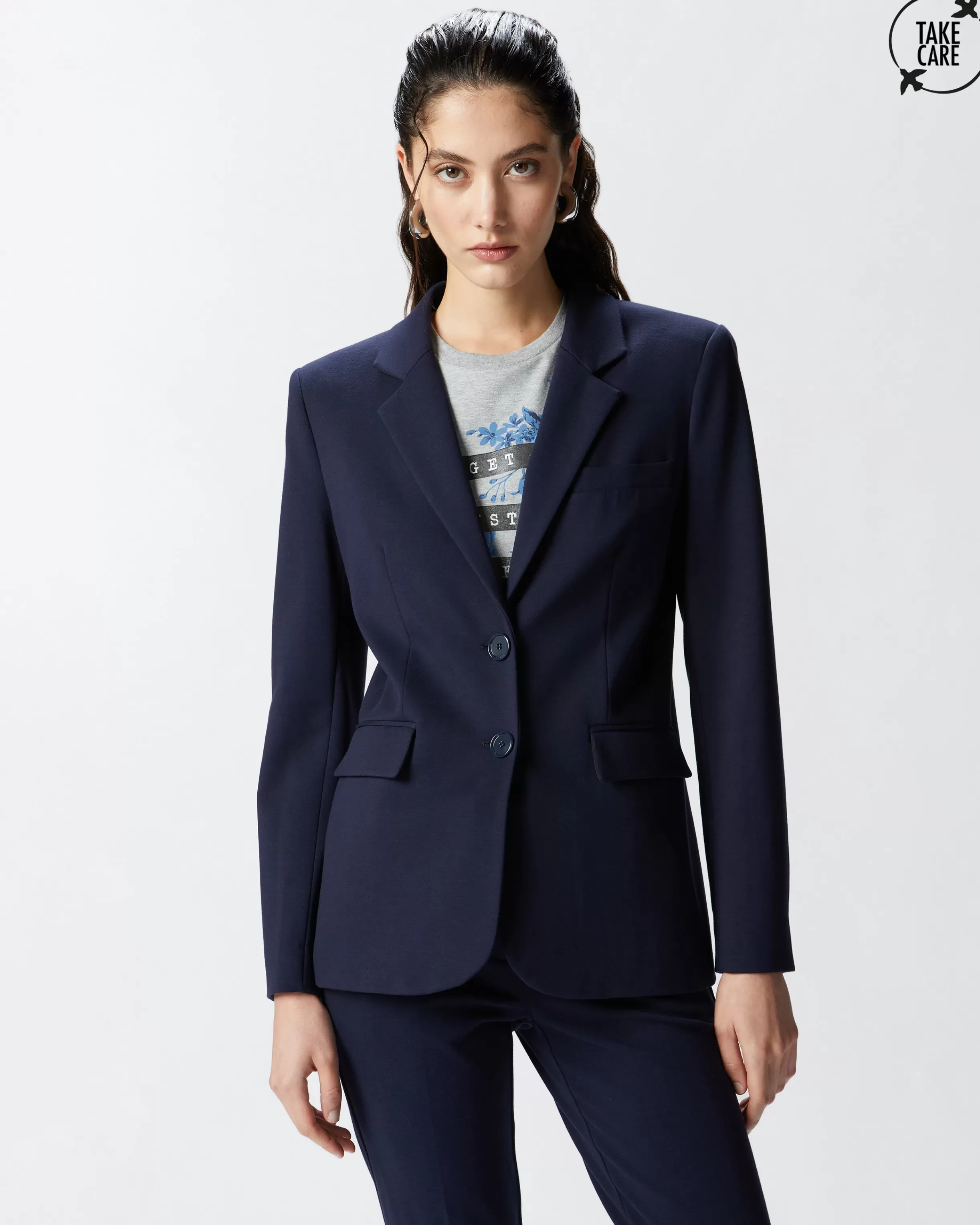 PINKO Single-breasted blazer with structured shoulders