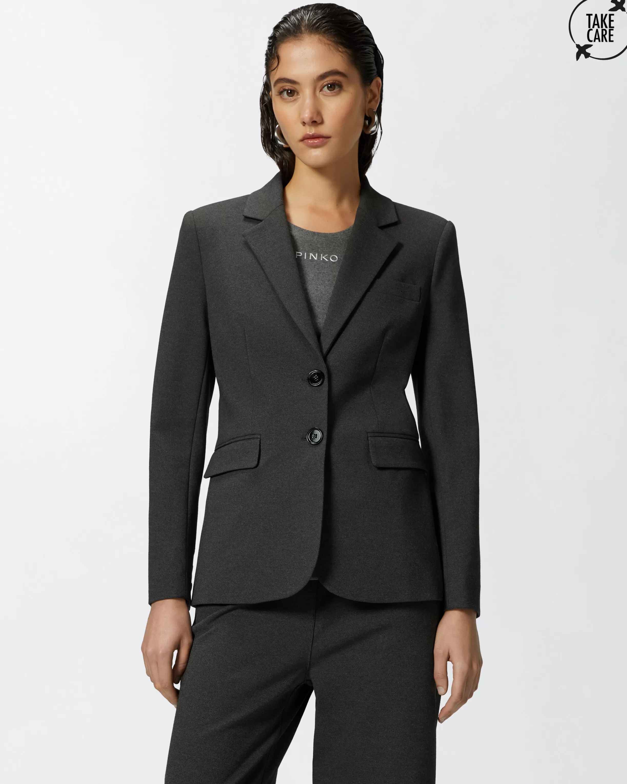 PINKO Single-breasted blazer with structured shoulders