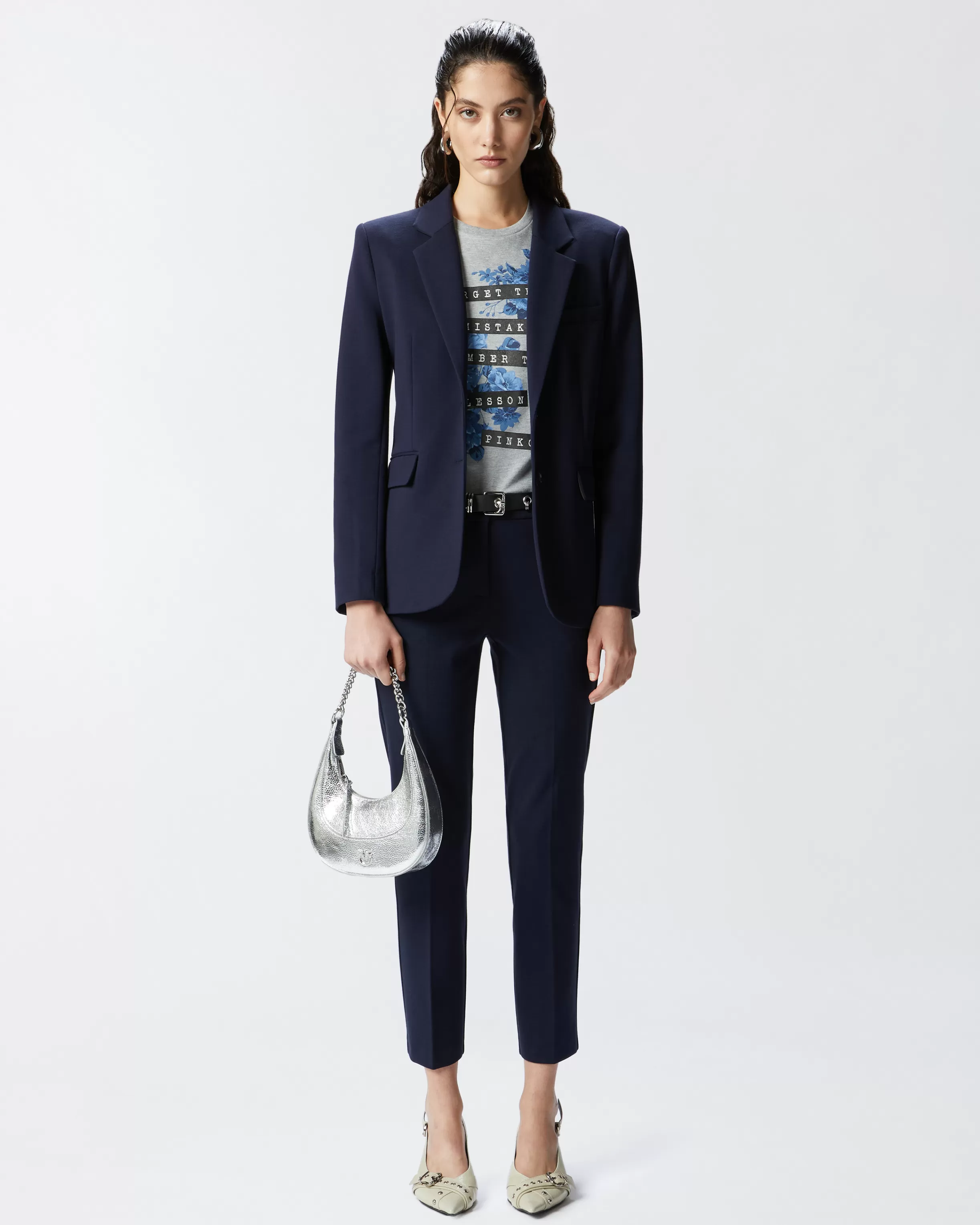 PINKO Single-breasted blazer with structured shoulders