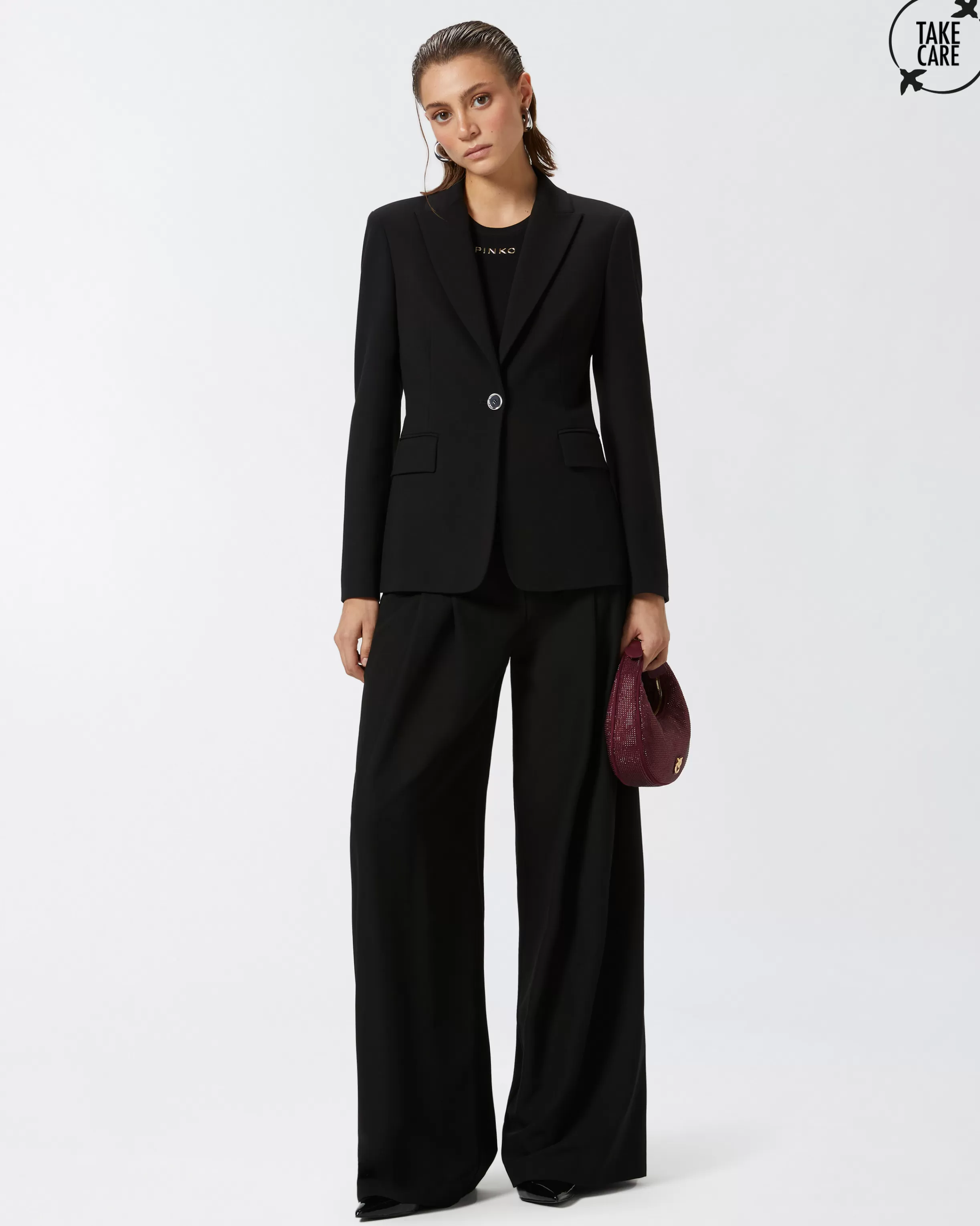 PINKO Single-breasted technical fabric blazer