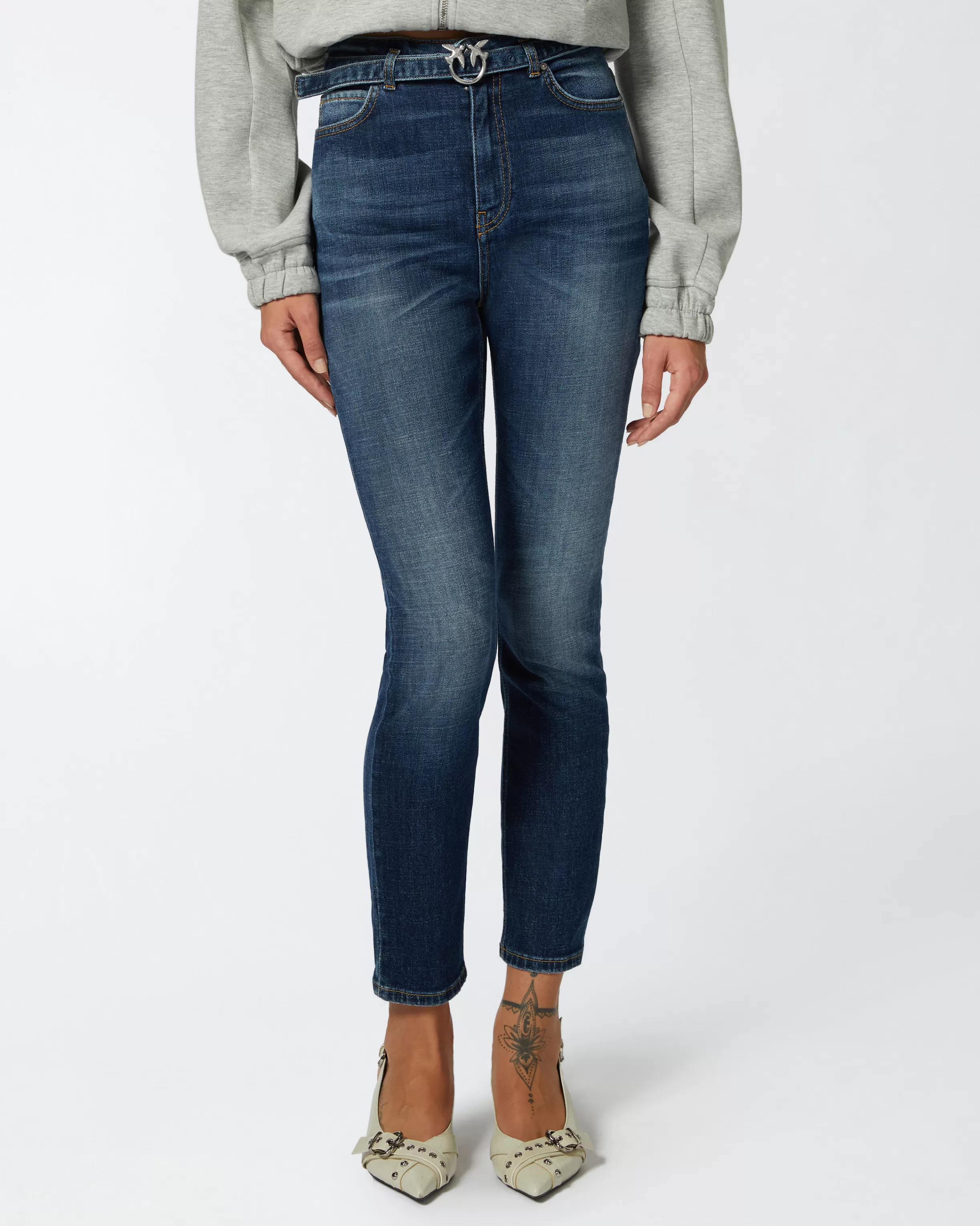 PINKO Skinny dark blue denim jeans