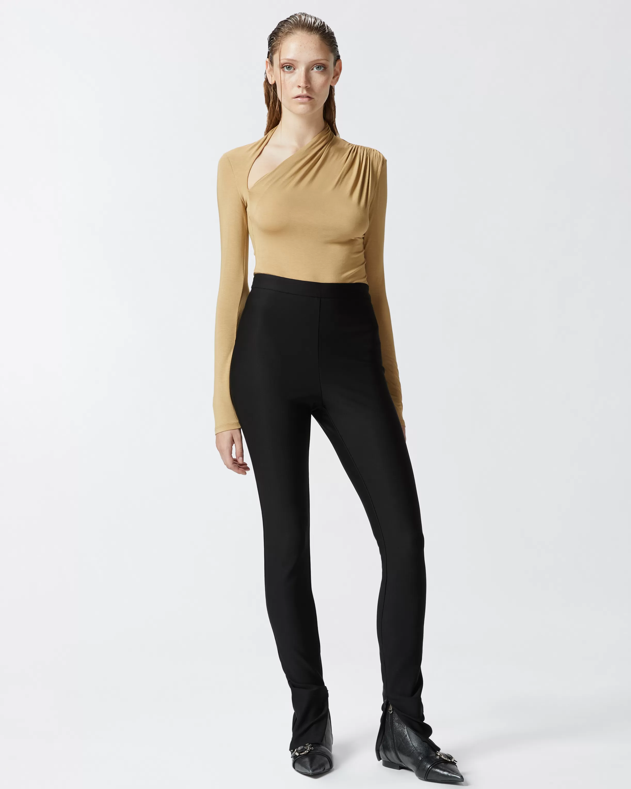 PINKO Slim-fit stretch trousers with zipped leg hems